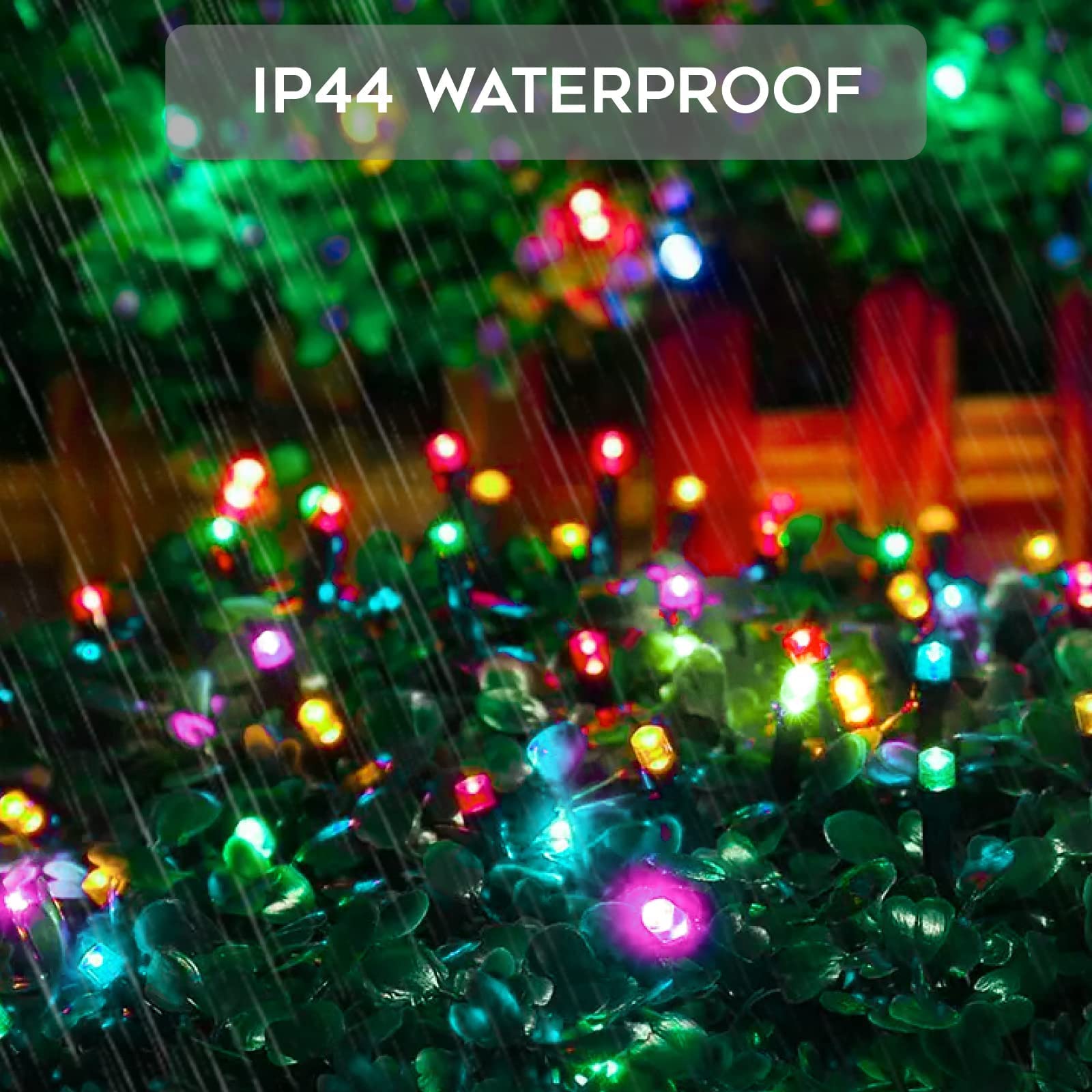 Suddus 5 Colors Solar String Lights, Solar Christmas Lights Outdoor Waterproof With 8 Lighting Modes, Multi Colored 100Led Chris