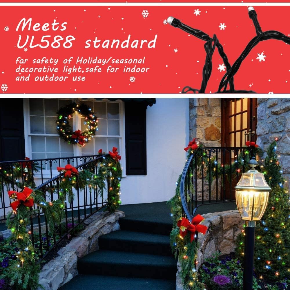 realization Christmas Lights Outdoor, 66FT 200 LED, Multicolor, Waterproof, UL Certified, Model YLS1000WD01