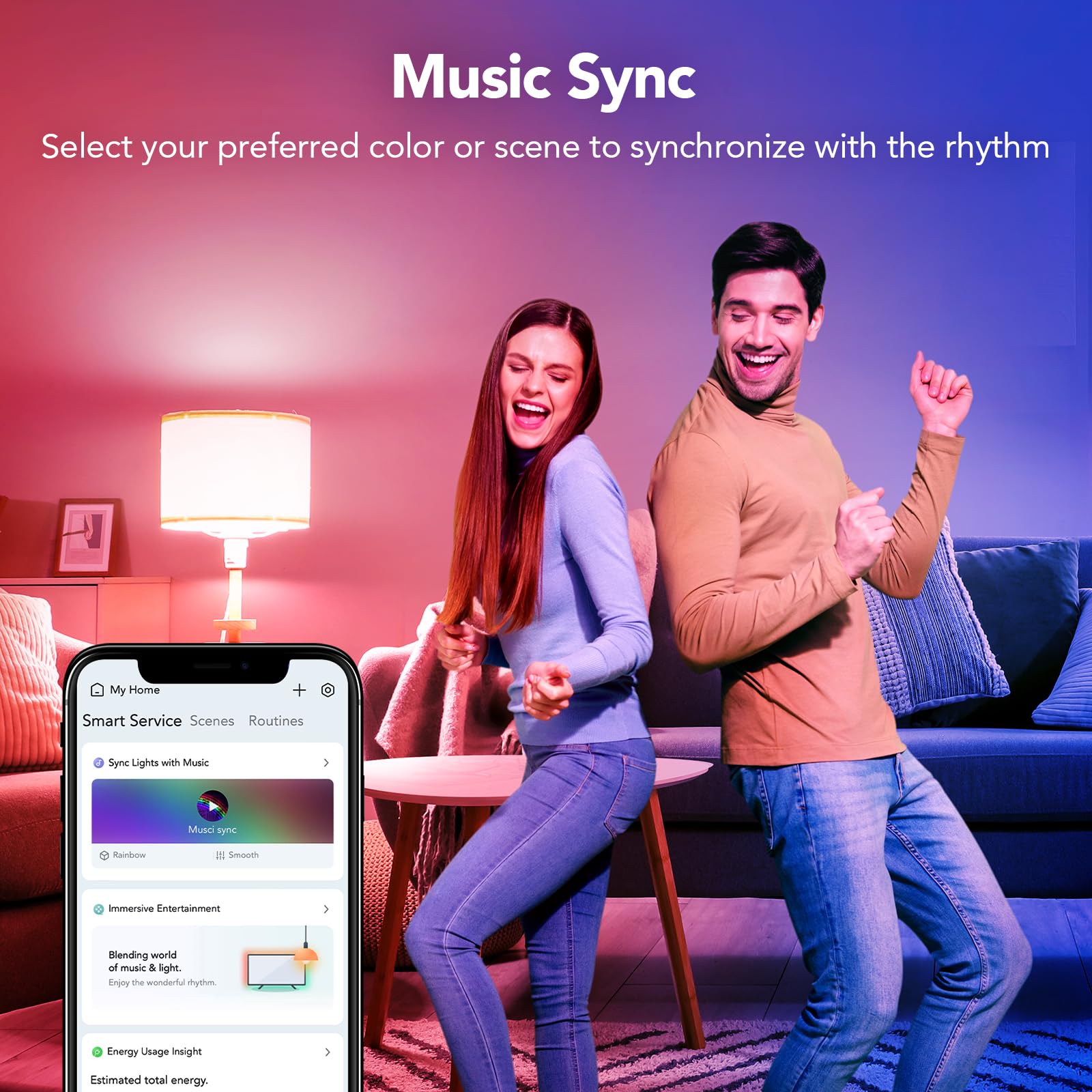 Orein Matter Smart Light Bulb, Smart Light Bulbs With Remote Control Work With Apple Home, Alexa, Google Home, Smartthings, Color Changing Light Bulbs 2.4Ghz Wifi, 800 Lumens Equivalent 60W 6Pack