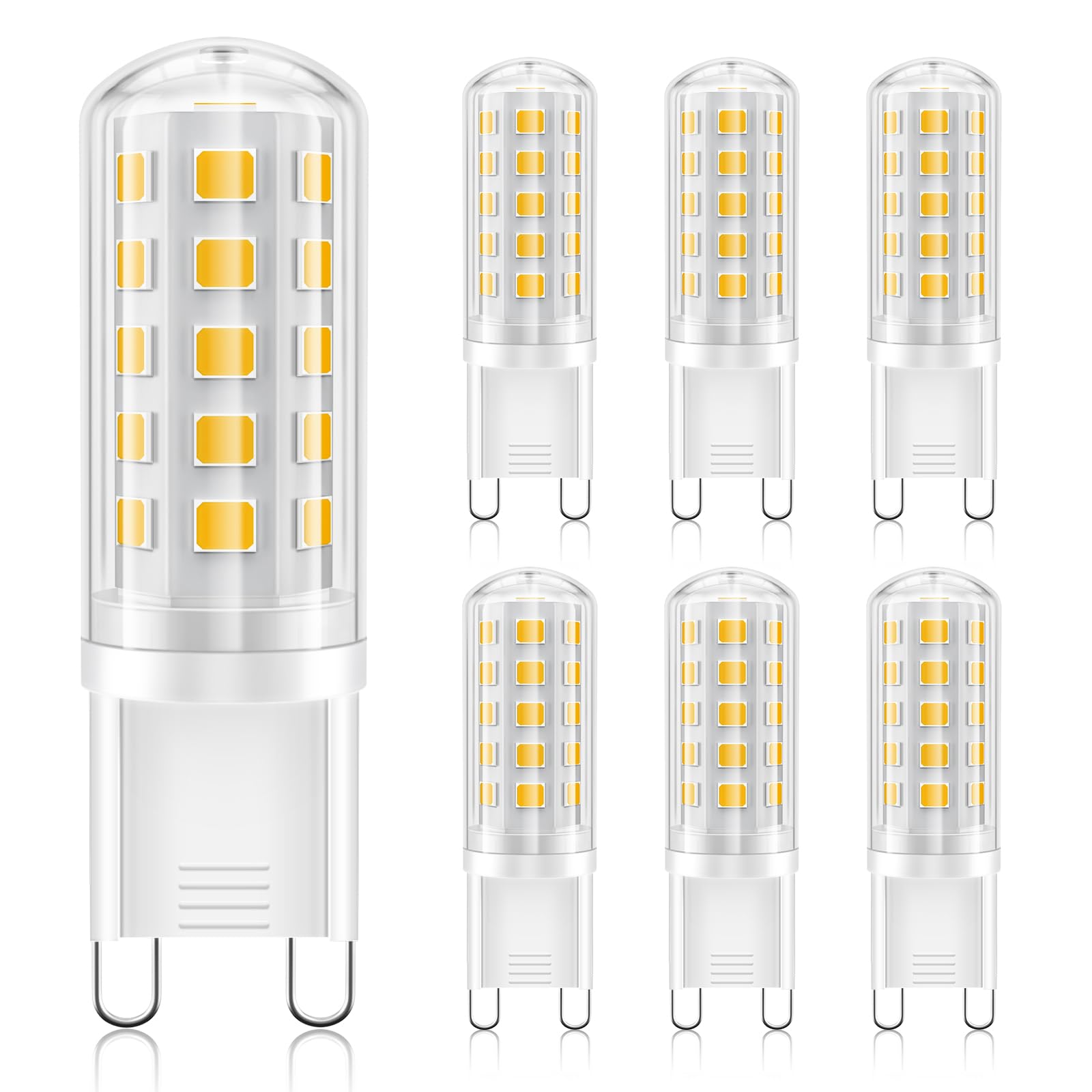 Brvhozx G9 Led Bulb Warm White  4W  450Lm  3000K  Equivalent To 40W Halogen  No Flicker  Non-Dimmable  360Beam Angle  Ac 110-130V  Bi-Pin Ceramic Base G9 Led Light Bulbs For Home Lighting-6Pcs