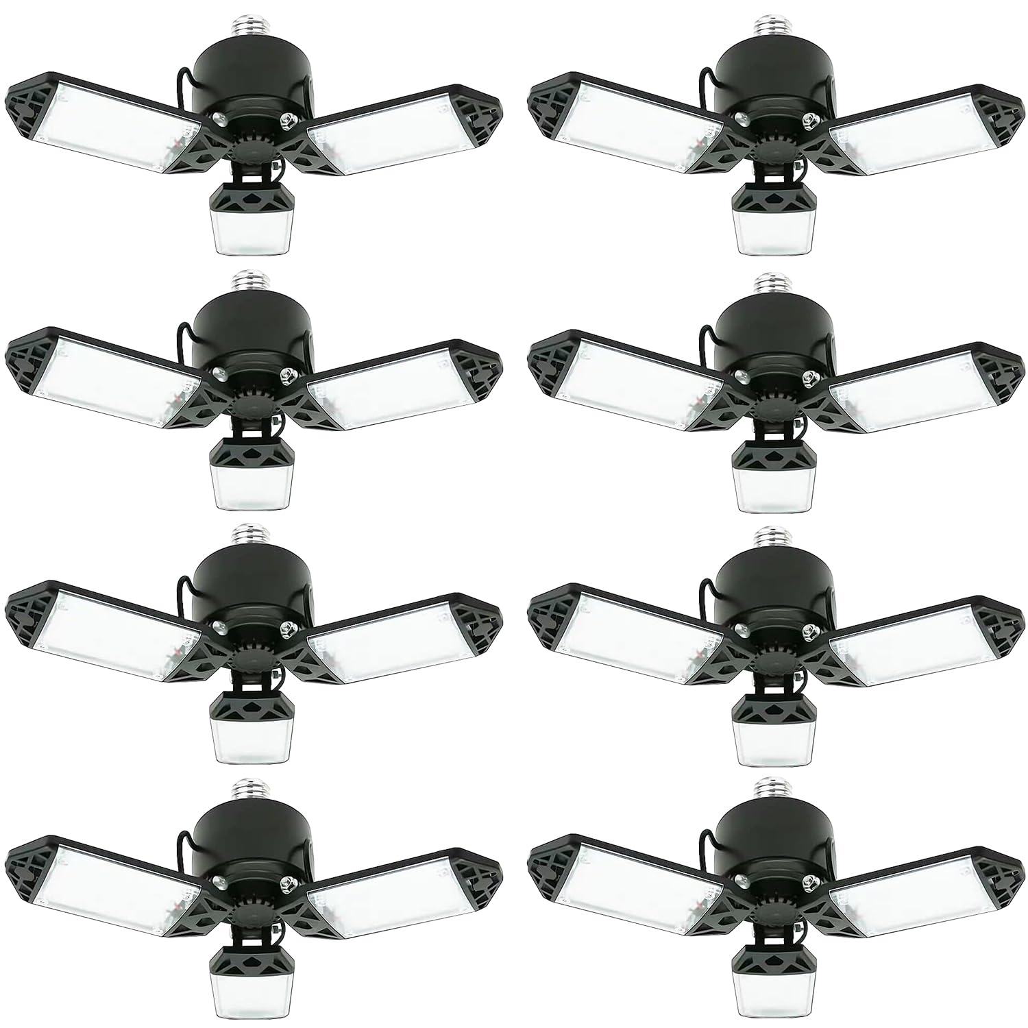 Led Garage Light  80W 8000 Lumen Ceiling Lights With 3 Adjustable Panels  6500K Daylight Light Bulb Fixture Led Lights For Garage  Workshop (80W 8Pack)