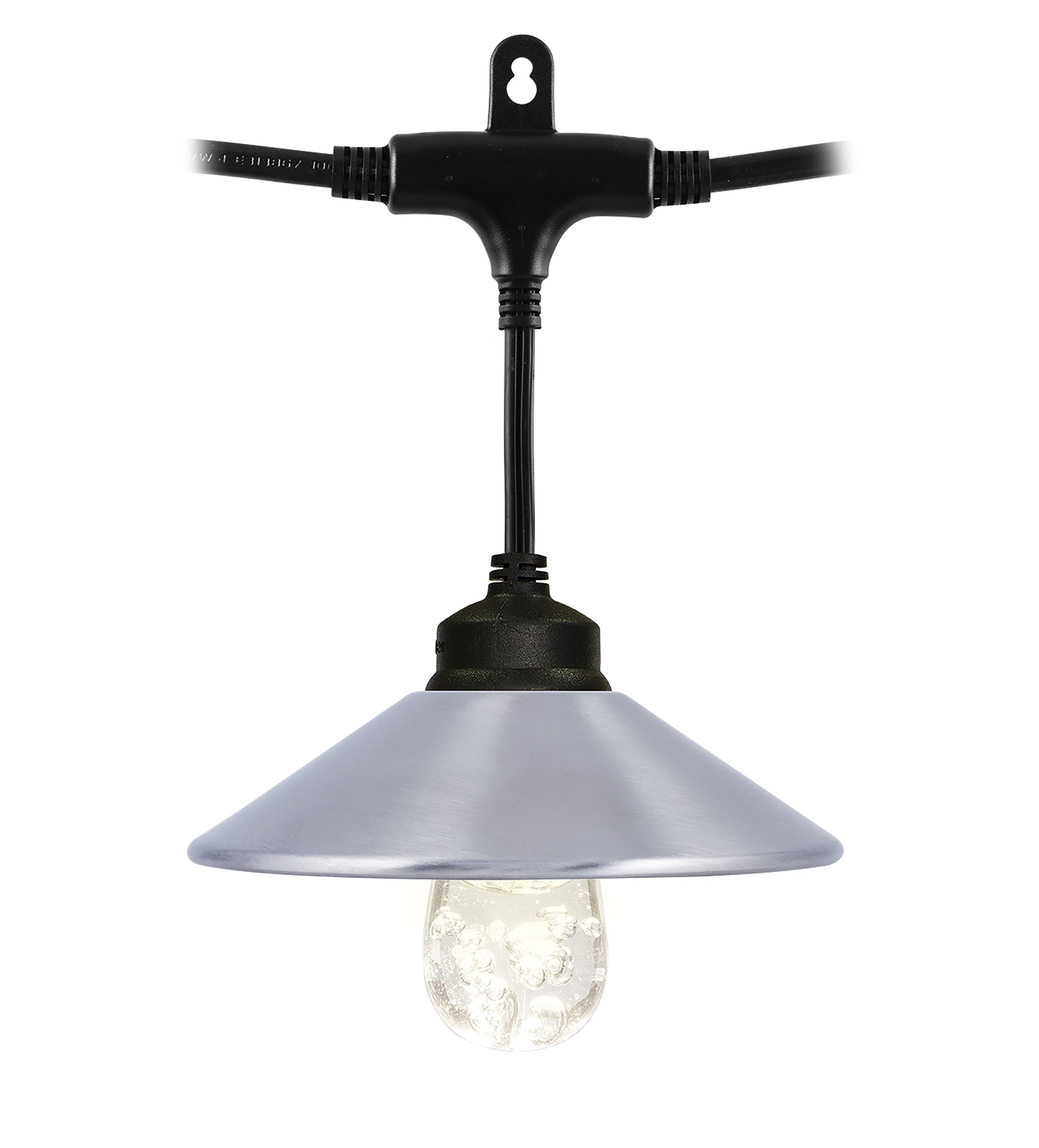 Enbrighten Cafe Add-On Accessory Lens Shades, 6 Stainless Steel Finish Lens Shades, Easy-To-Install, For Use With Enbrighten Cafe String Lights, 35917