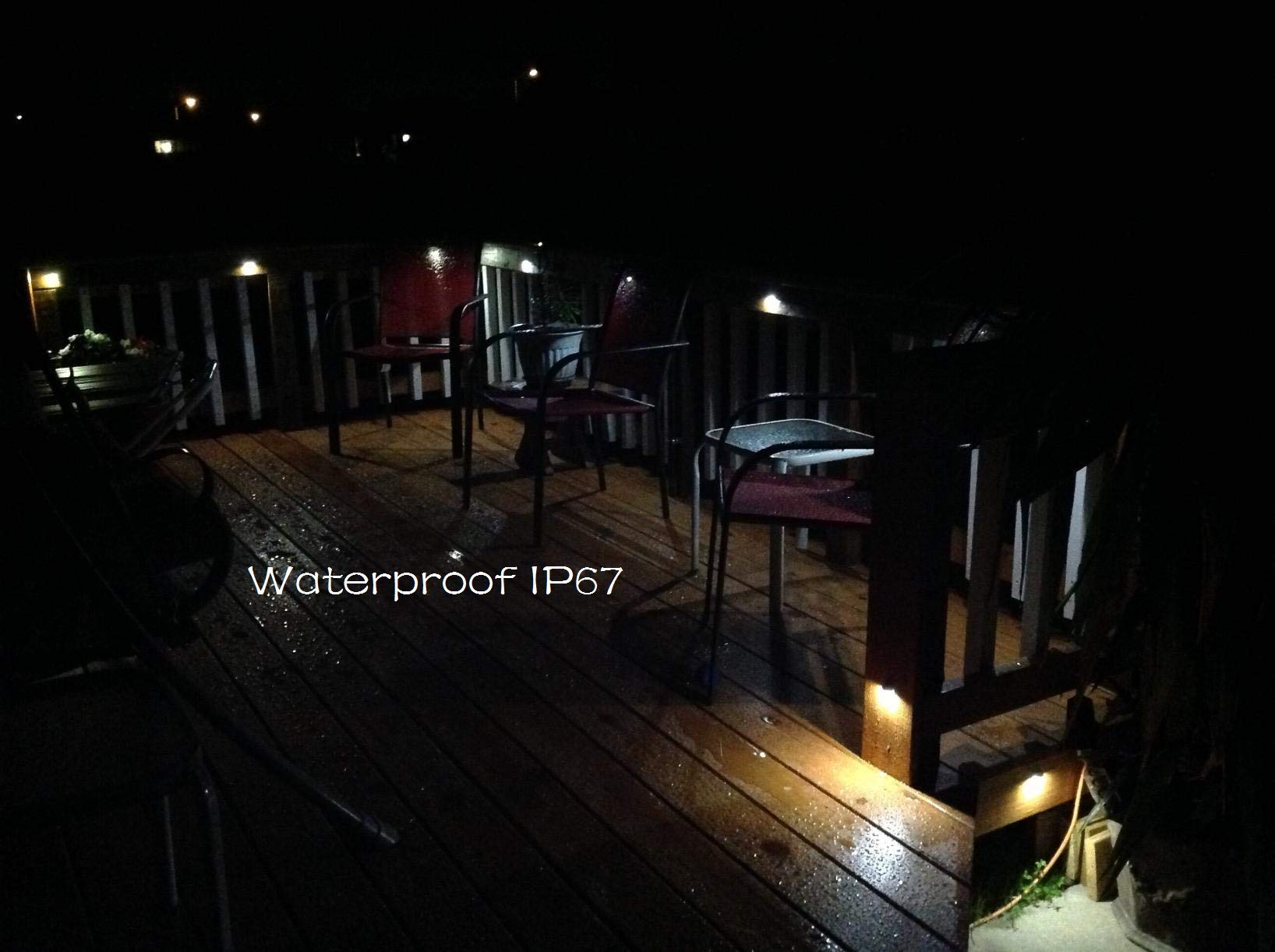 QACA LED Deck Stair Lighting Kit, 10pcs Bronze, Warm White, IP65, Indoor Outdoor Recessed Pathway Decor, Model 10*B106X-SET-WW