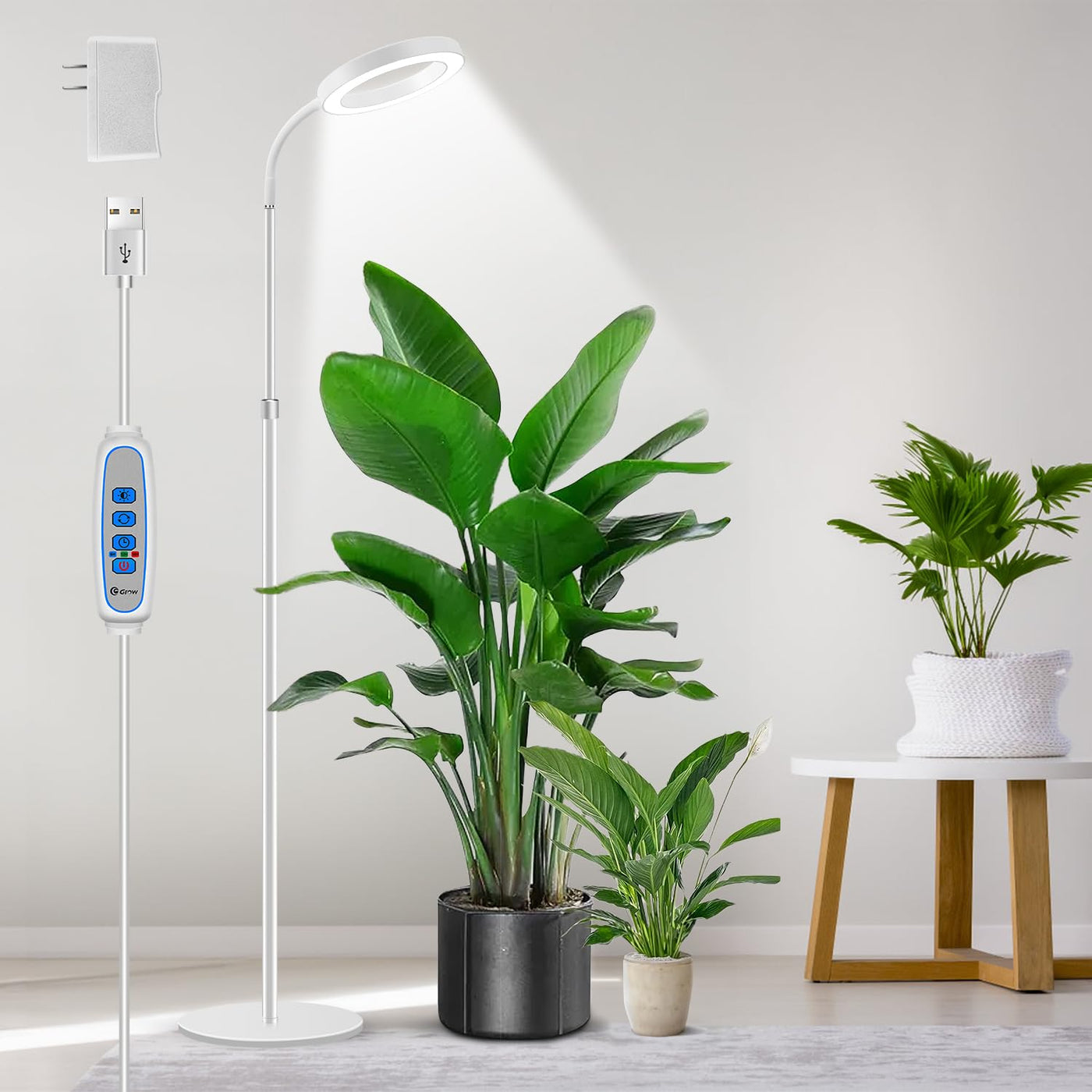 large grow lights for indoor plants Aumtrly Full Spectrum Floor Grow Light for Indoor Plants, 68" White Al – Lightsdaddy