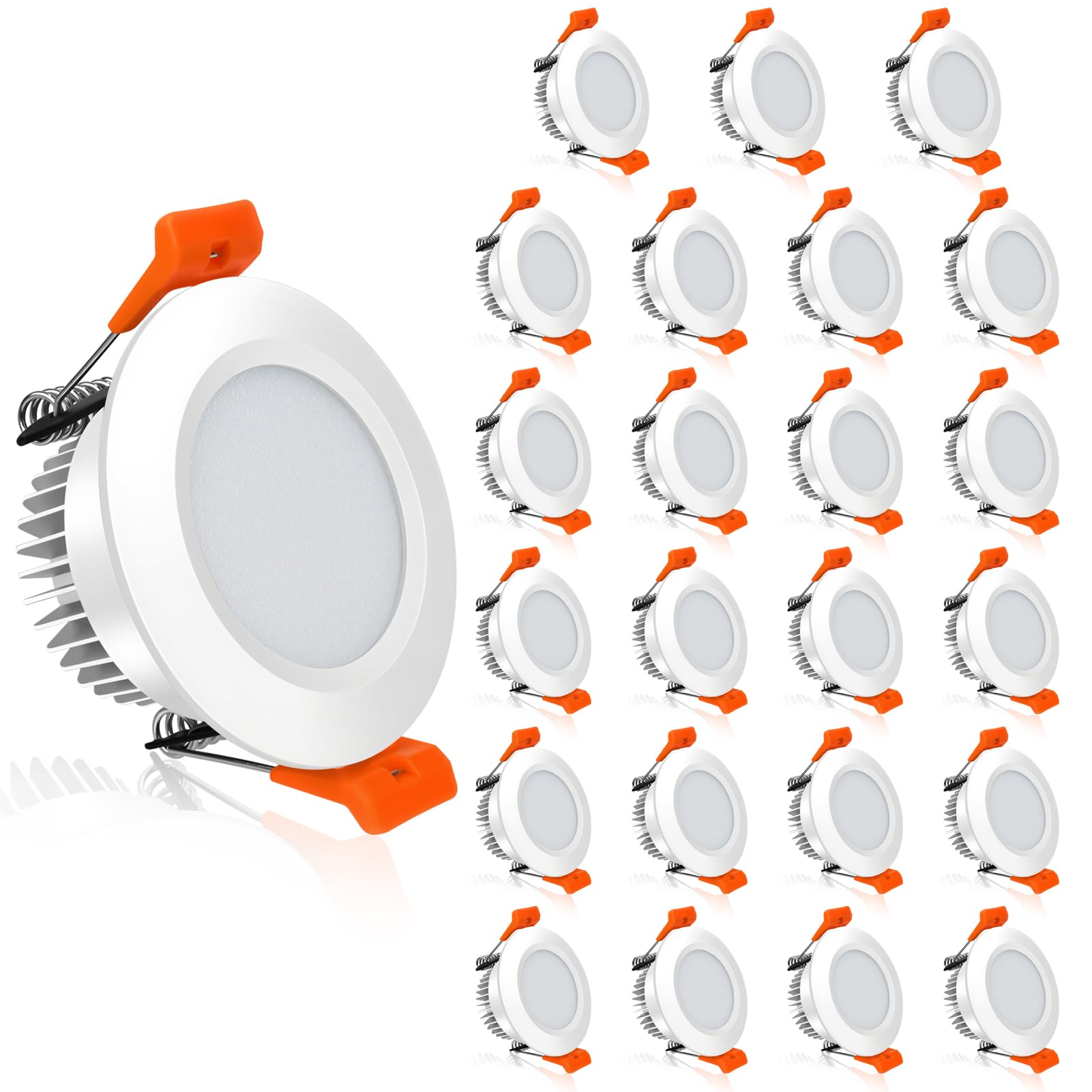 YGS-Tech 2 Inch LED Recessed Lighting, Dimmable, 3W (35W Halogen Equivalent), 5000K Daylight White, 16 Pack, Plastic