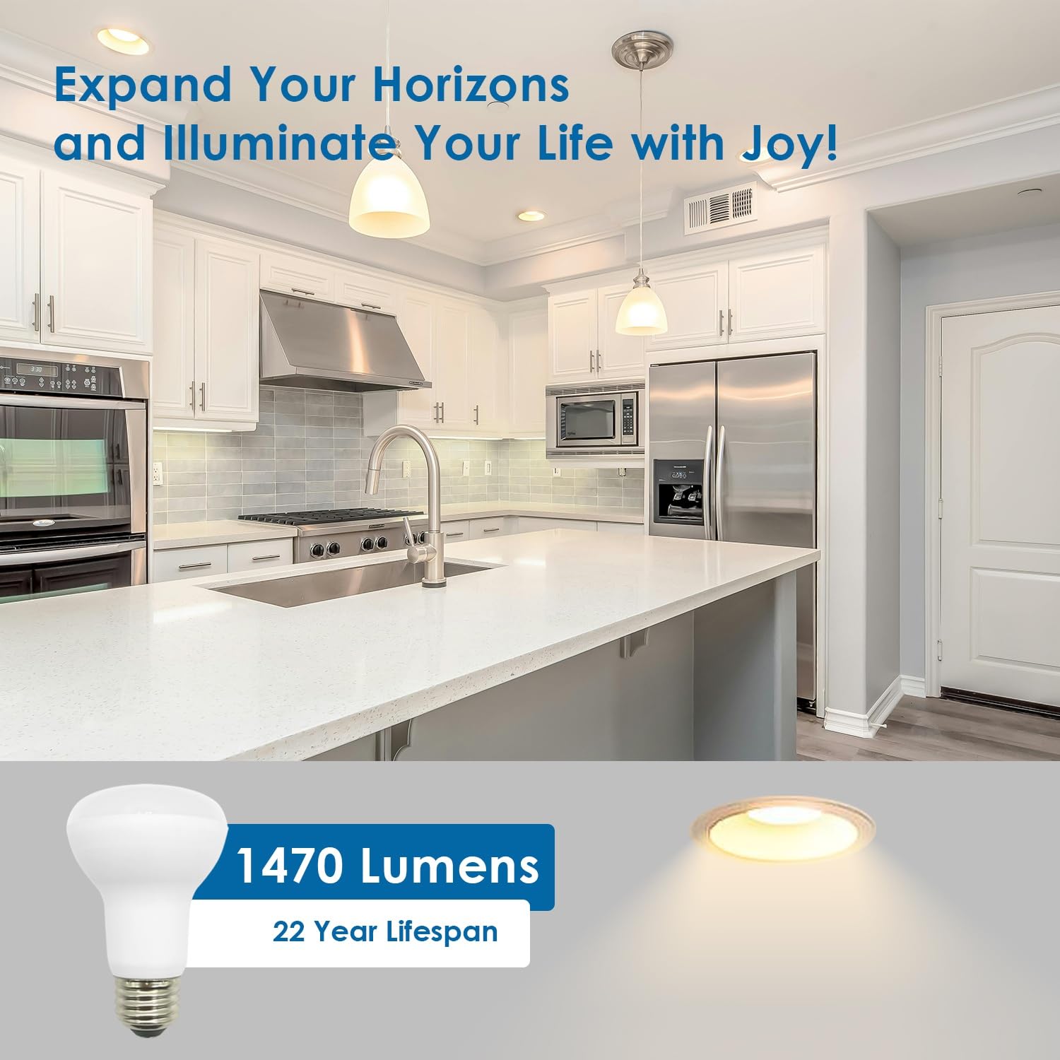Jolux 10 Pack Br20 Led Bulbs Dimmable, 1470 Lumens, 2700K Soft White, 100W Equivalent To 13.5W, Cri82, Medium Screw Base E26, In