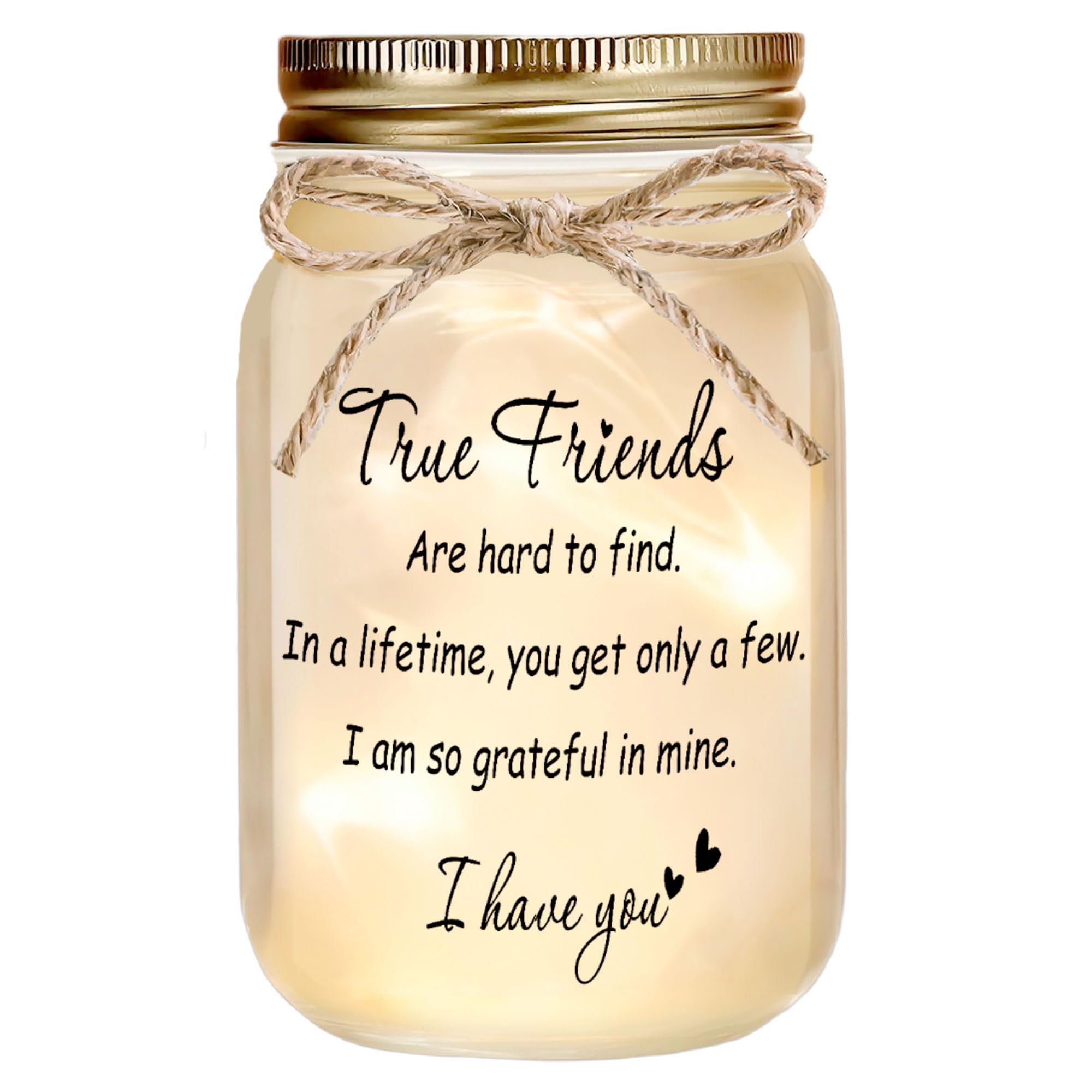 Rxyjlhjx Best Friend Gift For Women - Mason Jar Night Light For Bestie Christmas Thanksgiving Decor Birthday Gifts For Best Friend Woman
