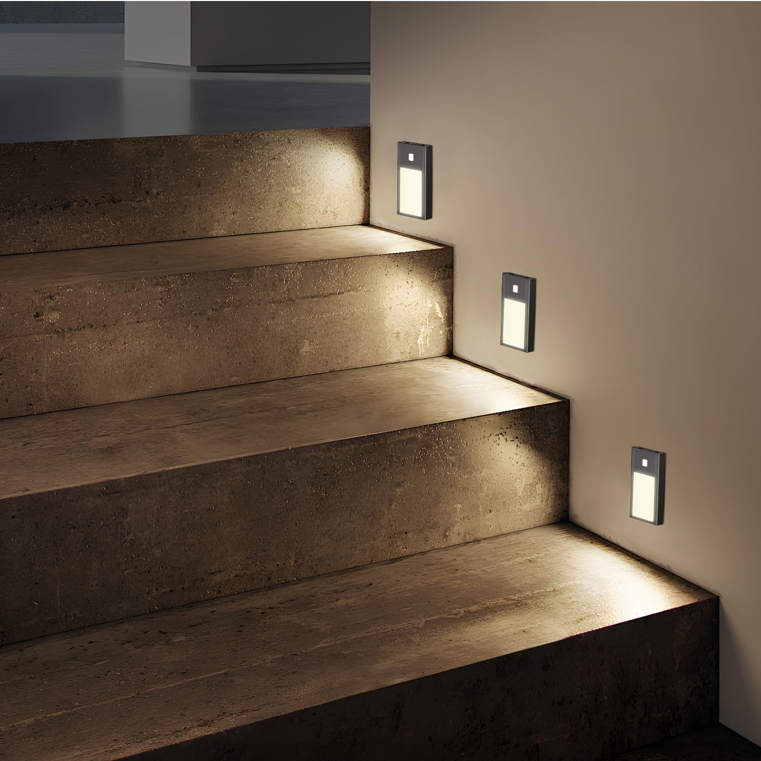 Vst Motion Sensor Step Night Light, Rechargeable Battery Powered Led Light With Magnetic Suck Installation For Bedroom Hallway S