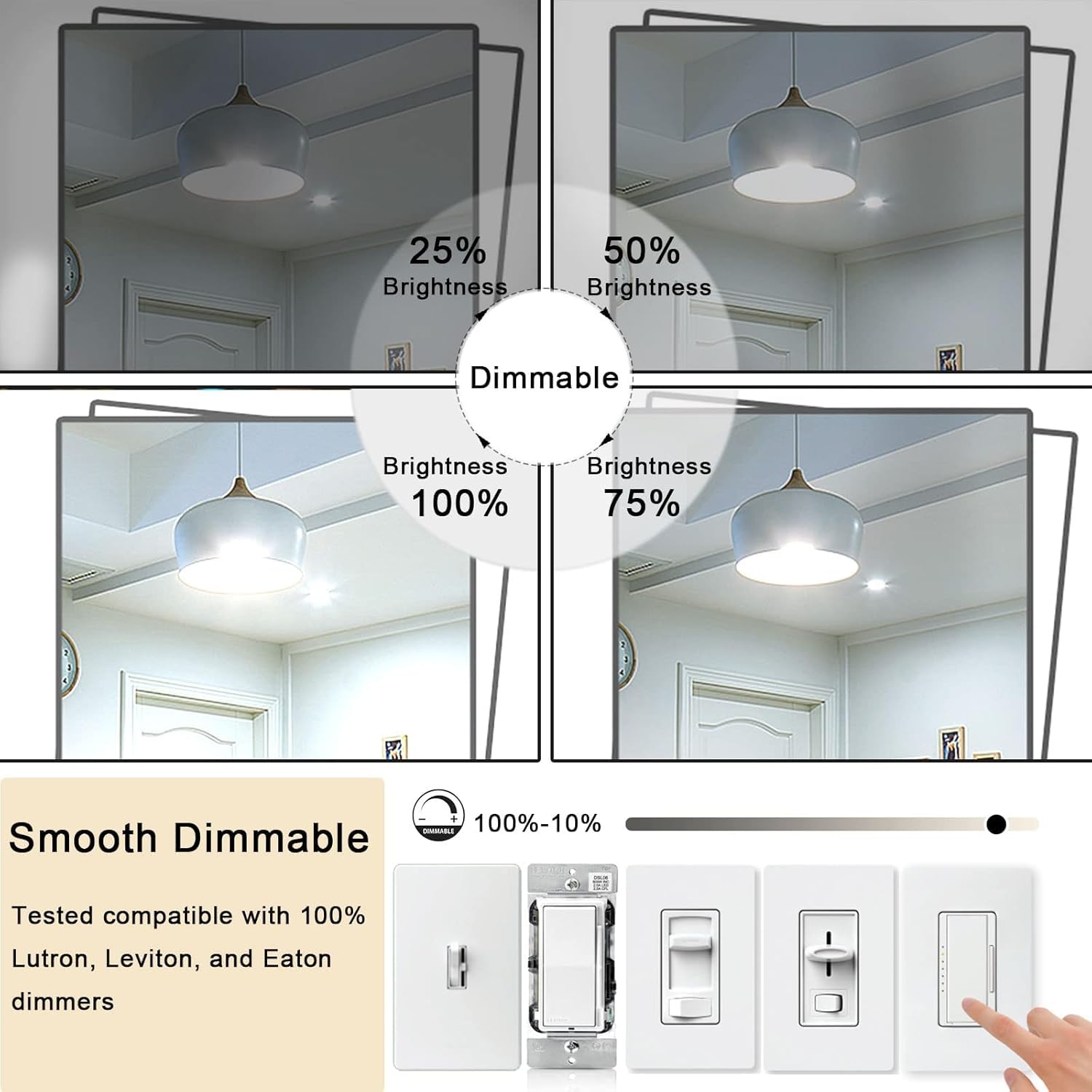 NOVELUX E26 LED Bulb 6W Dimmable 7.3 Inch Clear Glass 4000K Neutral White - 2 Pack, UL Certified, 800LM