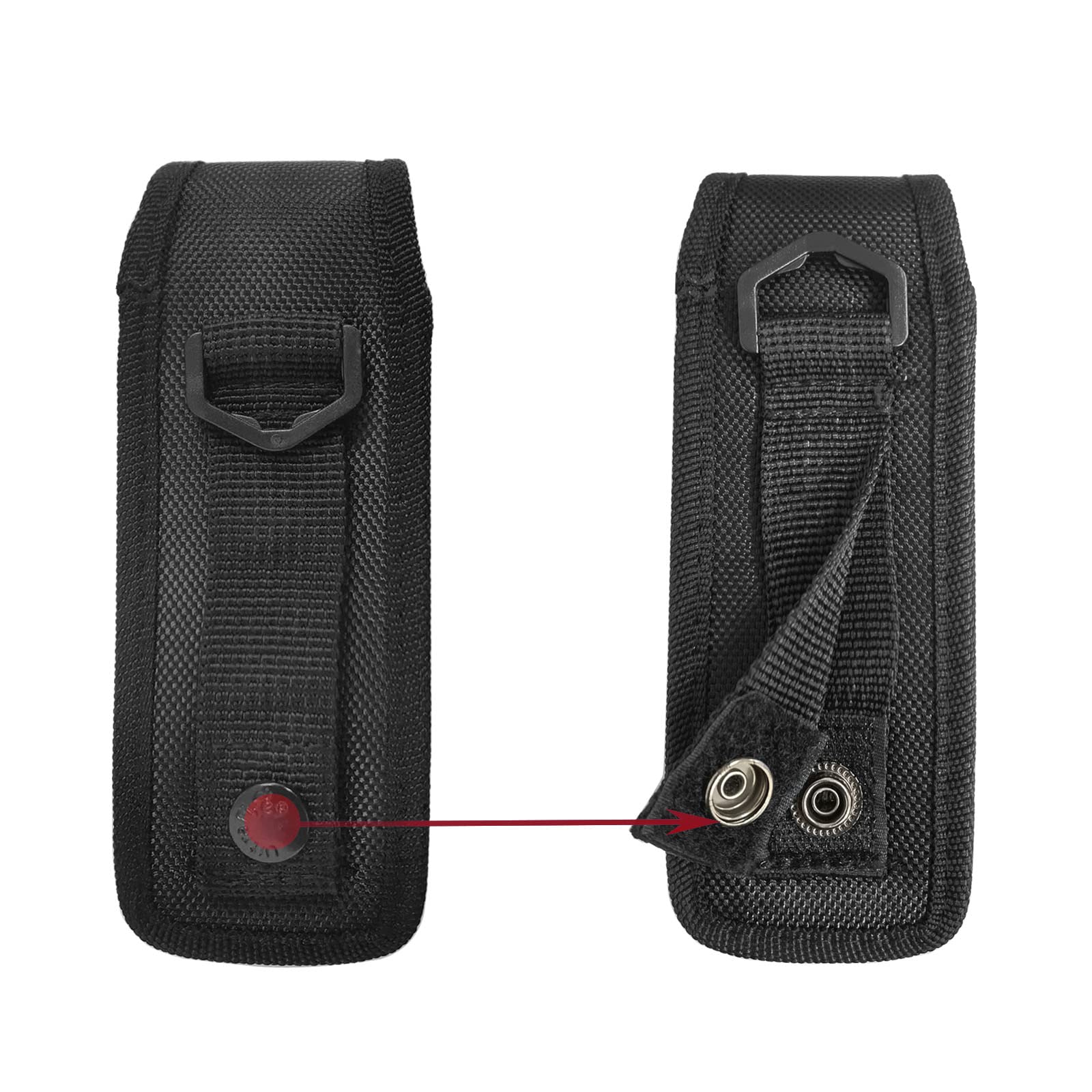 Nylon Duty Belt Flashlight Holster, Flashlight Pouch Holster For Duty Belt, 2 Pack