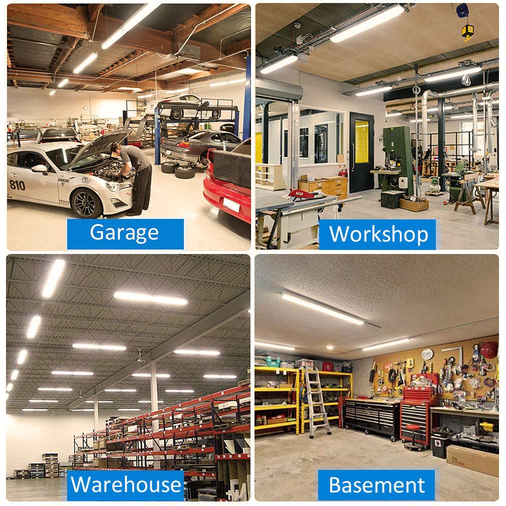 CNSUNWAY LED Shop Light 2FT, 20W 2500LM, Warm White, Linkable T8 Fixture, Pack of 2