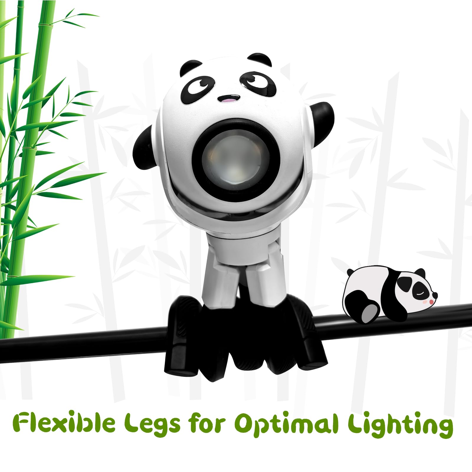 Tolys Panda Kids Flashlight - Rechargeable Led Torch With 8 Color Modes, Usb-C, Fun Flashlight For Boys & Girls, Perfect For Par