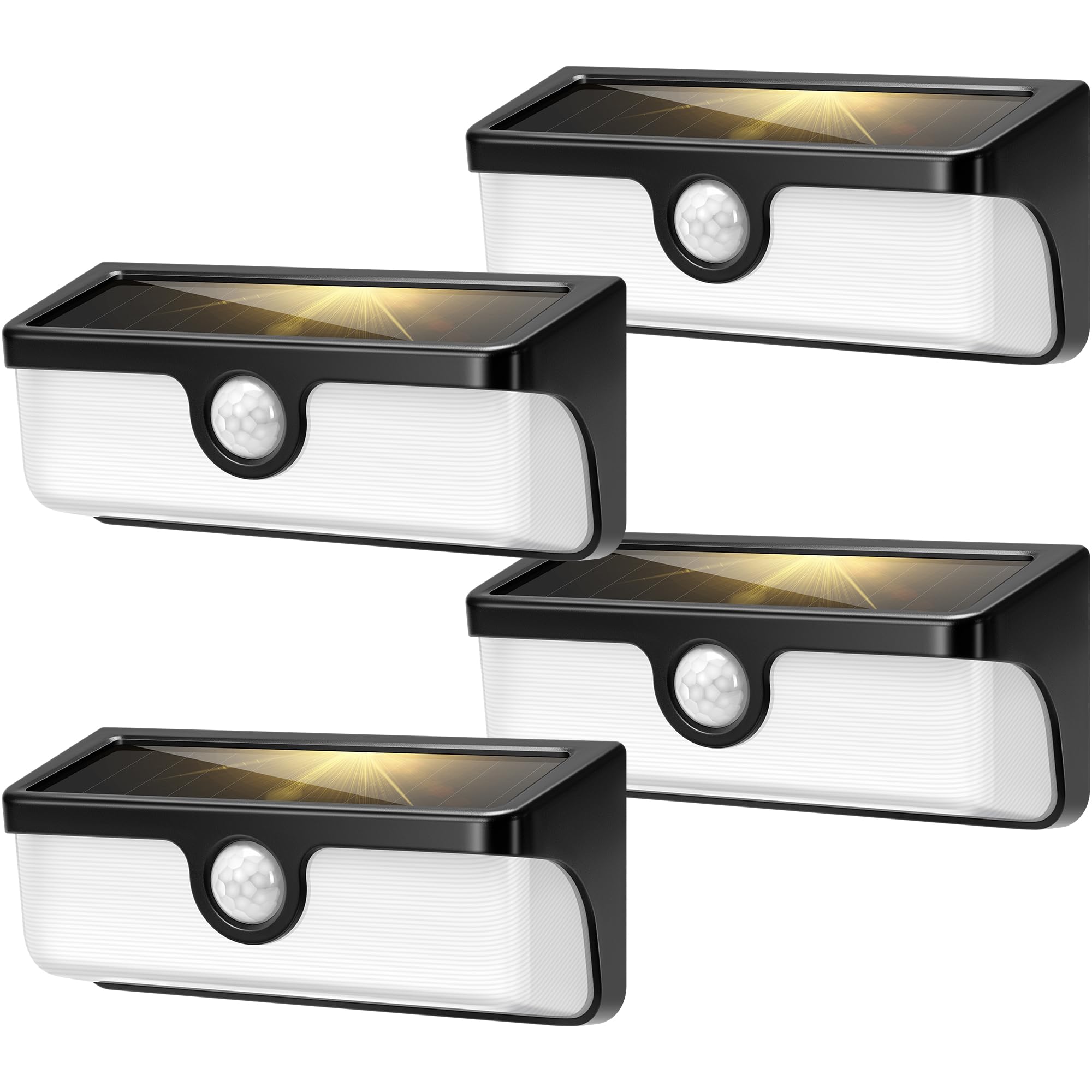 VIVOHOME Linkable Solar Lights Outdoor, 2500LM Motion Sensor Wall Lights with Diffuser for Extra Wide Lighting, IP65 Waterproof,