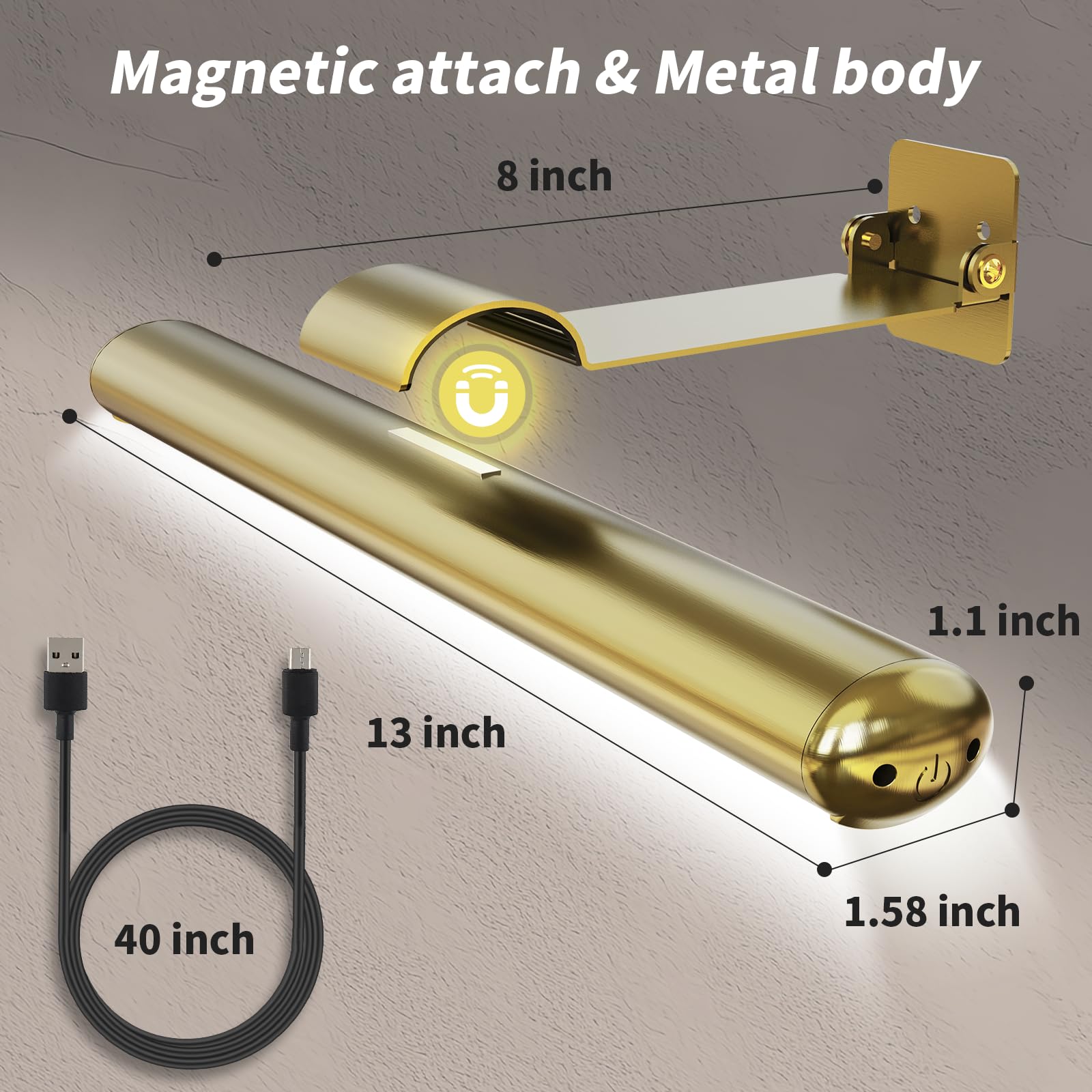 Swatia Led Picture Light, Battery Powered Painting Picture Lights, With Timers And Dimming Metal Remote Display Art Lamps, For P