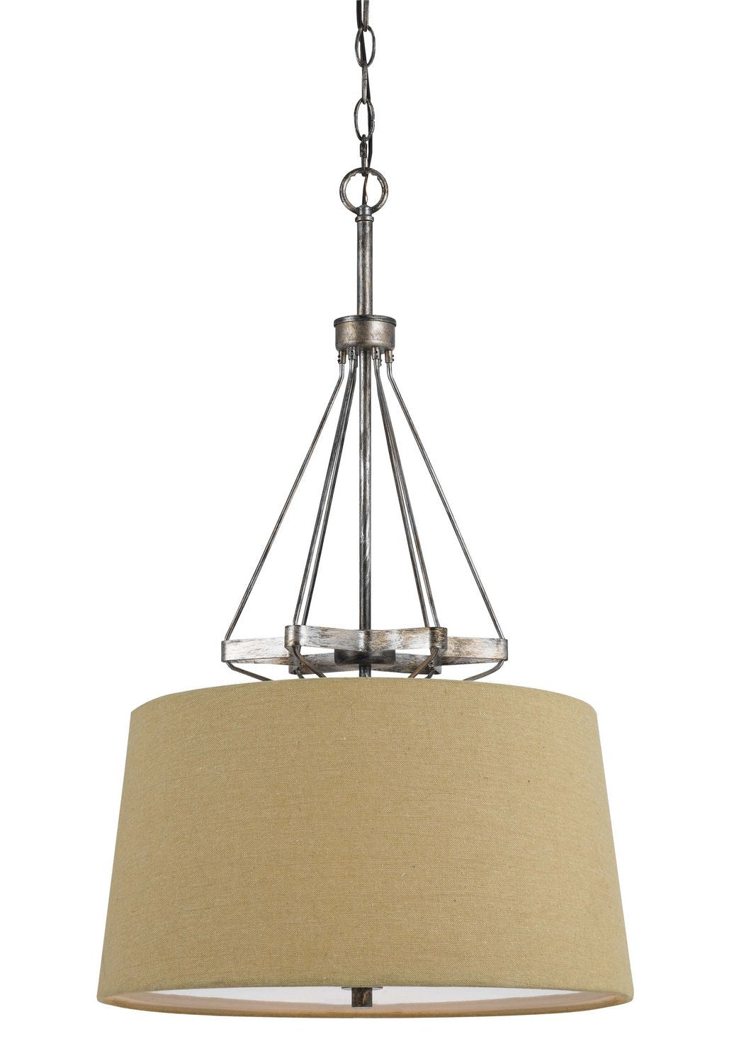 Cal Lighting FX-3538/1P Transitional Three Light Pendant from Cresco Collection in Bronze/Dark Finish, 20.00 inches
