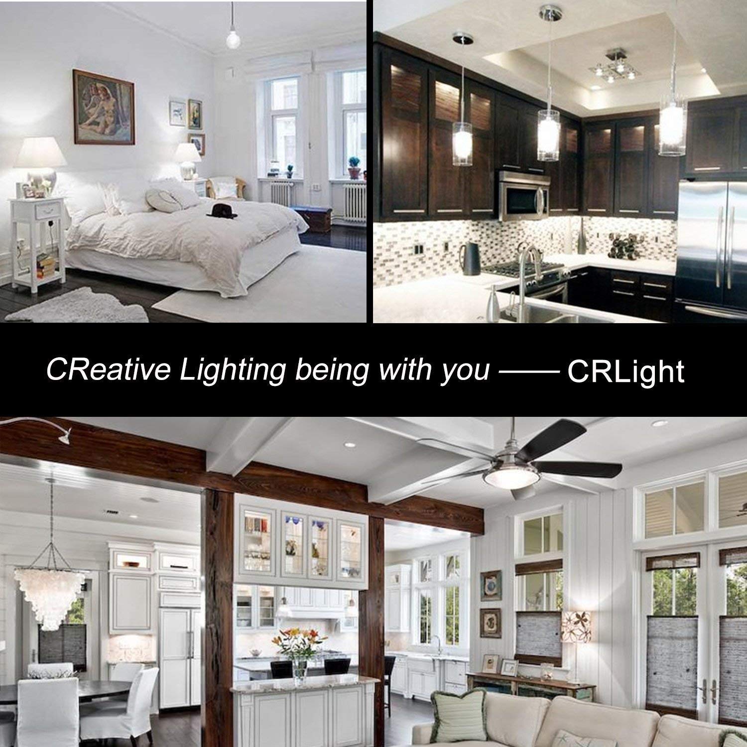 Crlight 2W Led Candelabra Bulb, 4000K Daylight White, Dimmable, E12,