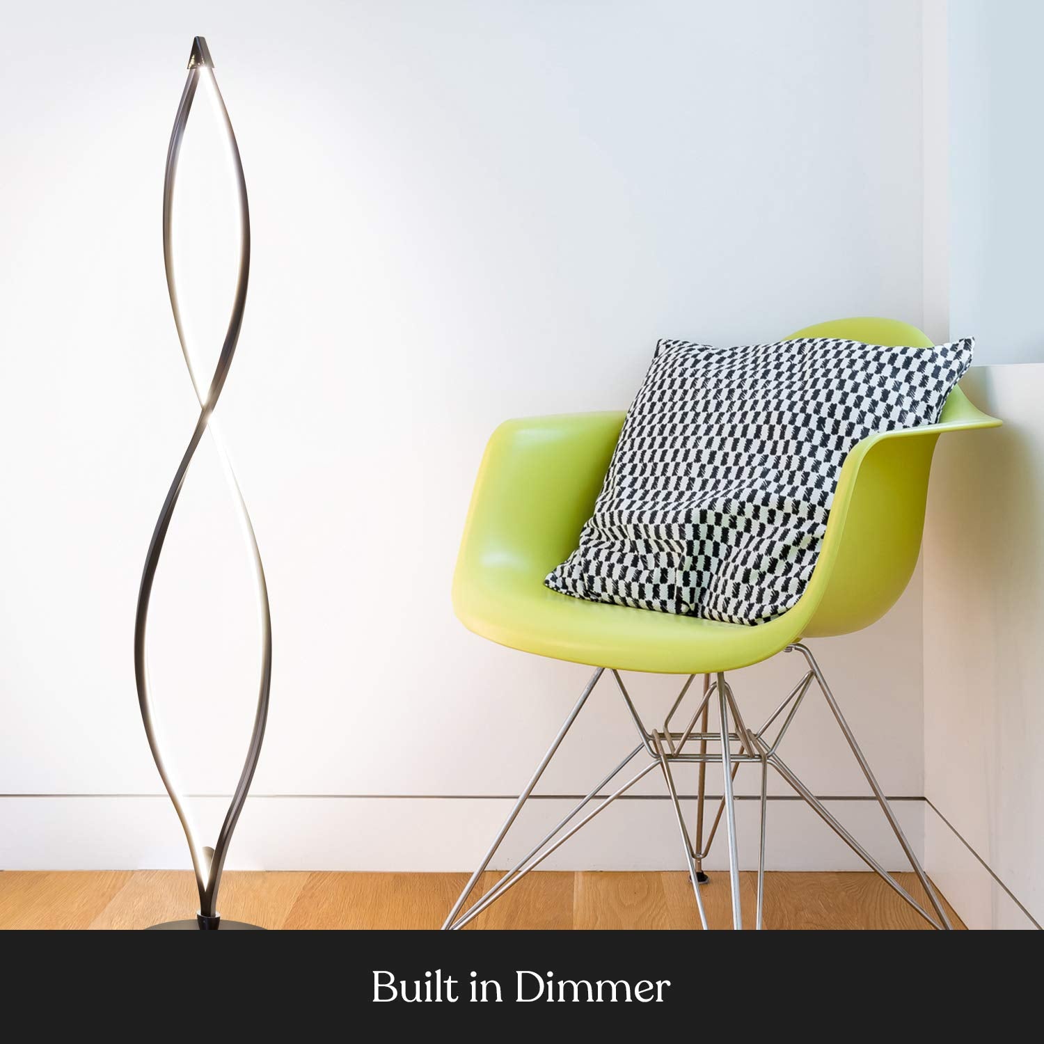 Brightech Twist Floor Lamp, Bright Tall Lamp For Offices, Modern Led Spiral Lamp For Living Rooms, Dimmable Standing Lamp With S