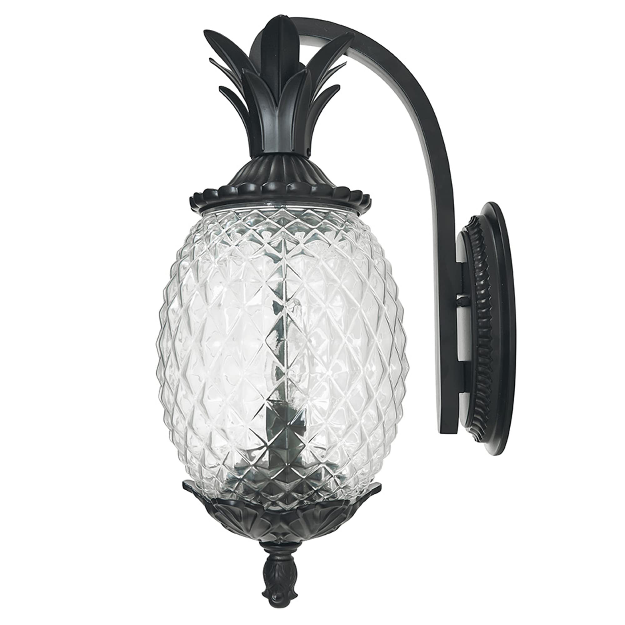 Acclaim Lighting | 7502Bk | Lanai Collection | Large Outdoor Wall Mounted Pineapple Dimmable Lantern | Durable Anti-Rust Cast Al