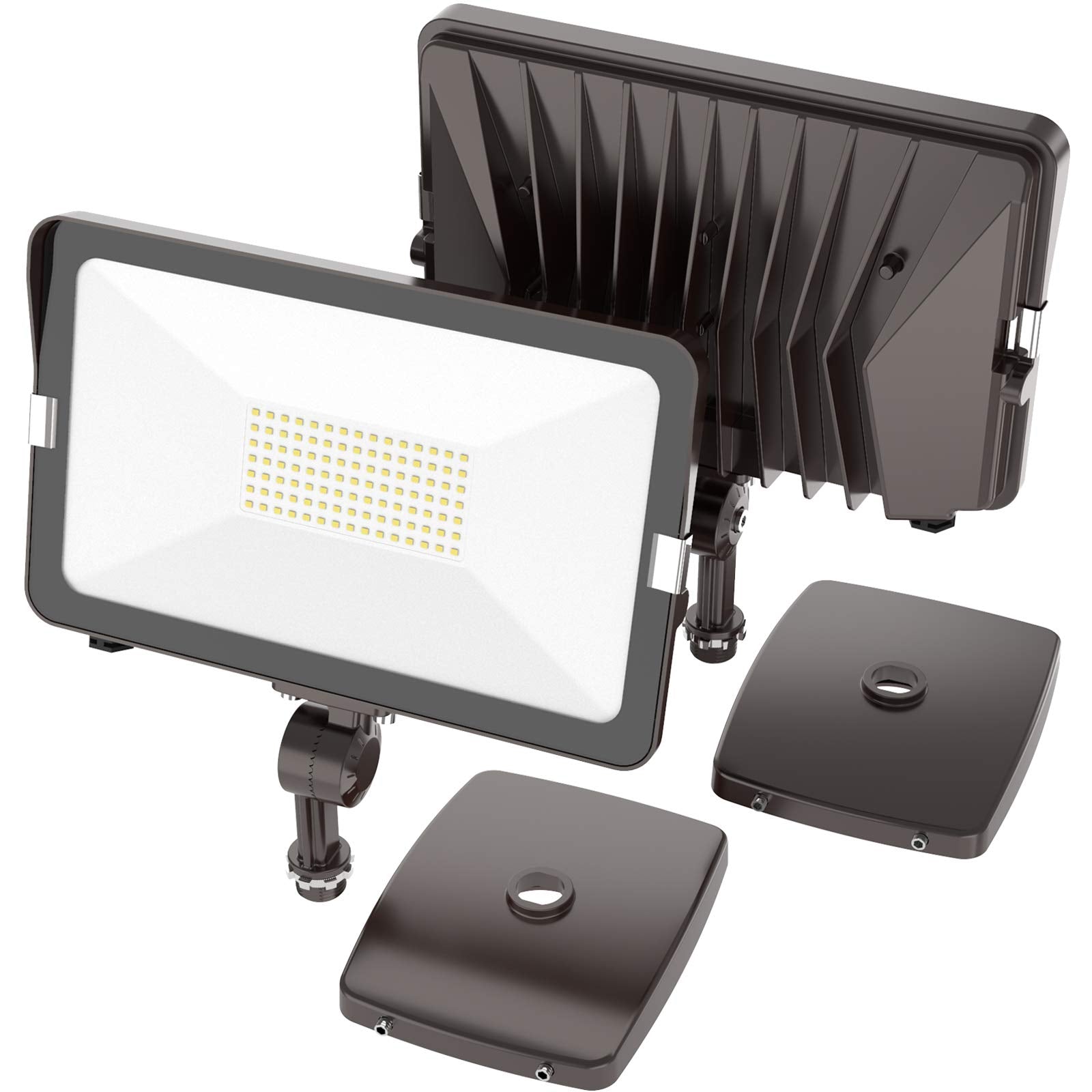 HYPERLITE 70W Flood Lights Outdoor 2 Pack, LED Flood Light with Knuckle Mount, Floodlight Wall Mount 5000K 7,700Lm IP65 Waterpro