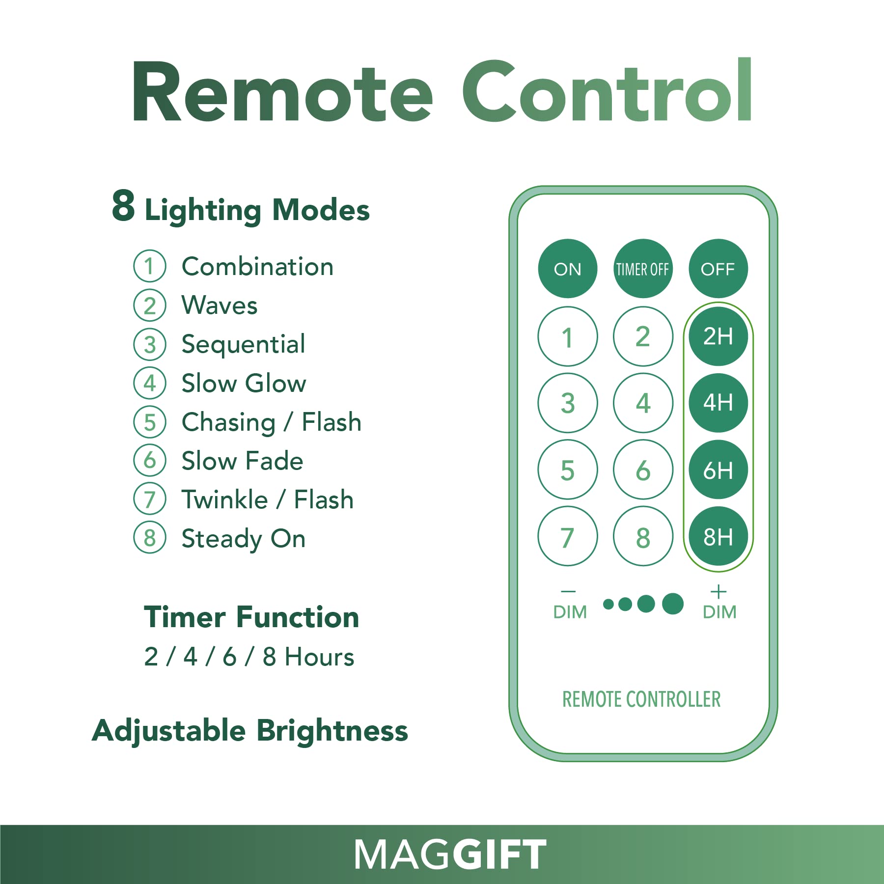 MAGGIFT 304 LED Curtain String Lights, 9.8x9.8ft, 8 Modes, Cool White, Remote Control, Indoor/Outdoor Decoration