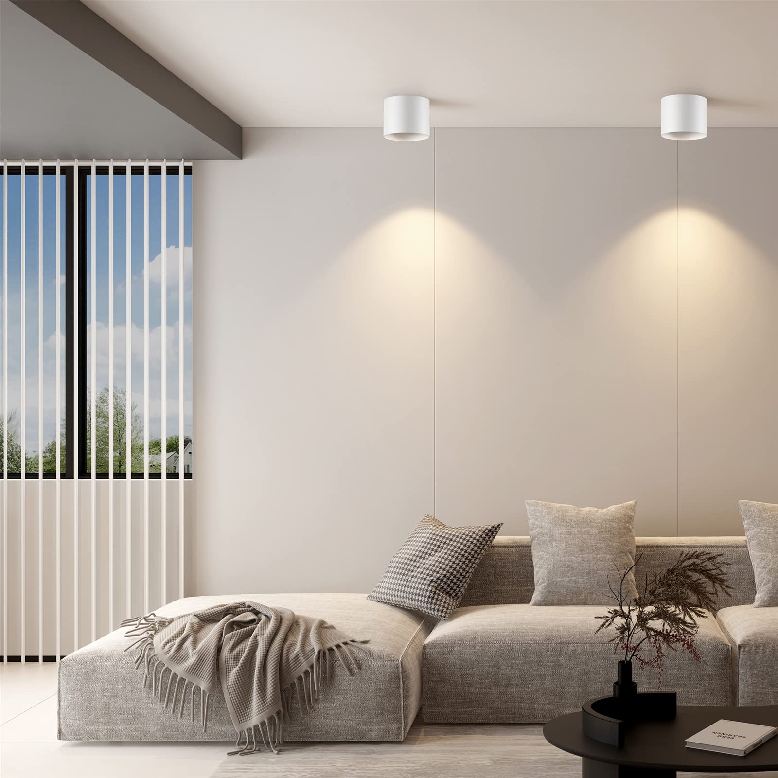 ilucezzo 20W LED Flush Mount Ceiling Light - 5.9" Aluminum Cylinder, Dimmable, Warm White, Modern Design for Foyer/Kitchen/Hallway