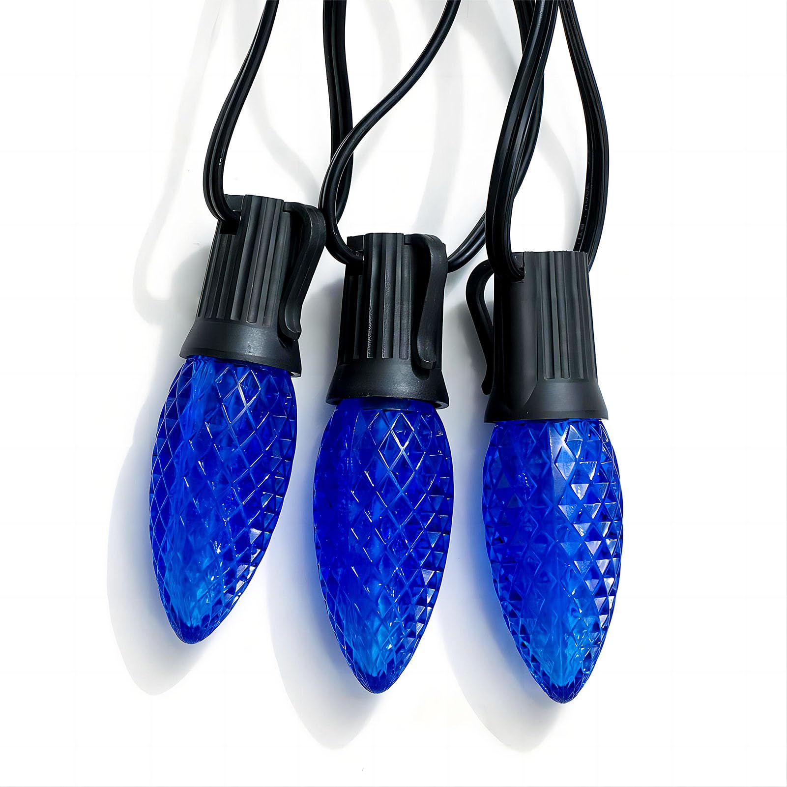 Meconard C9 Led Replacement Christmas Light Bulbs, C9 Shatterproof Led Bulbs For Christmas Indoor Outdoor String Lights, E17 Intermediate Base, Commercial Grade Holiday Bulbs, Blue, 25Pack