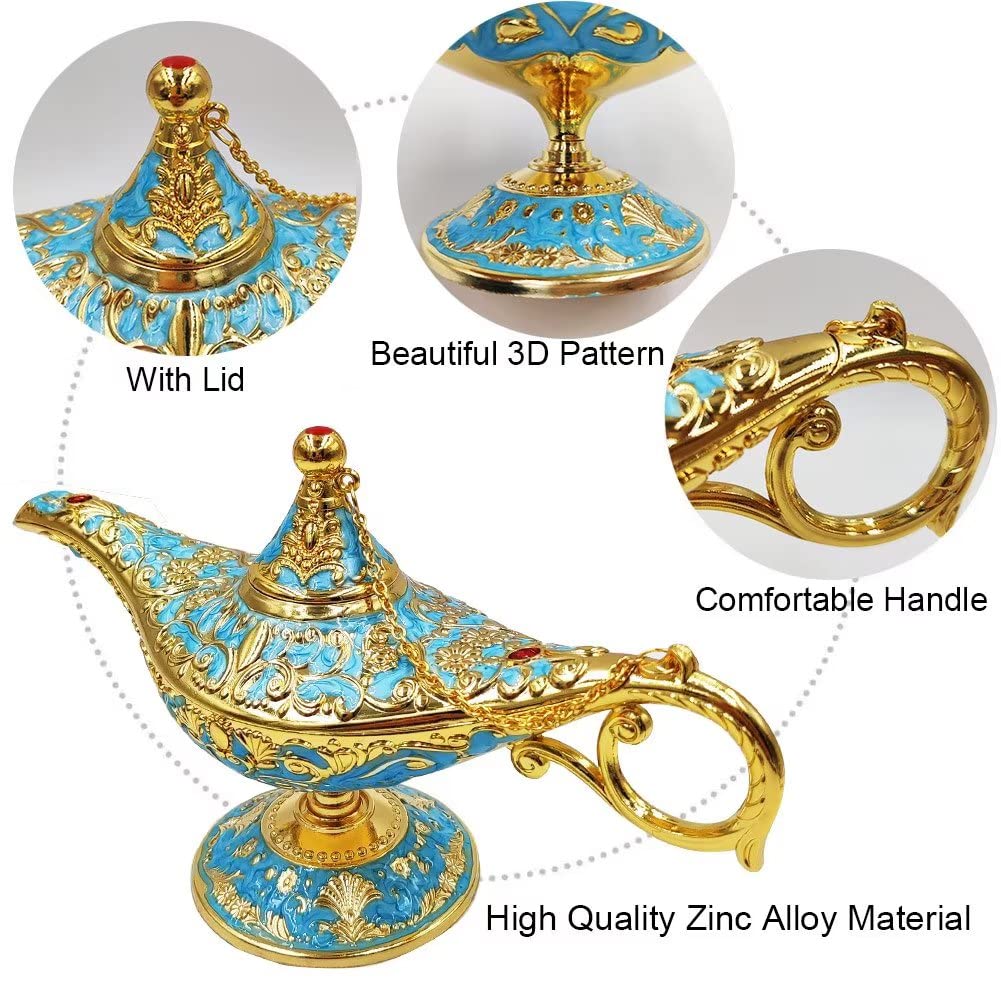 Hourwof Aladdin Genie Lamp - Vintage Arabian Magic Lamp Prop, Large, Purple, Model HW-ALPN-LPR, Party Decoration, Birthday Gift