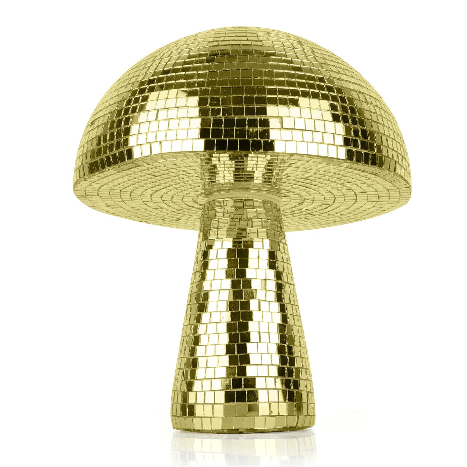 Yeehlmer Creative Mushroom Disco Ball For Party Table Decor Mirror Retro Handmade Disco Ball Mushroom Shape Home Art Decorations Bar Ornaments (Gold  L(8.3))