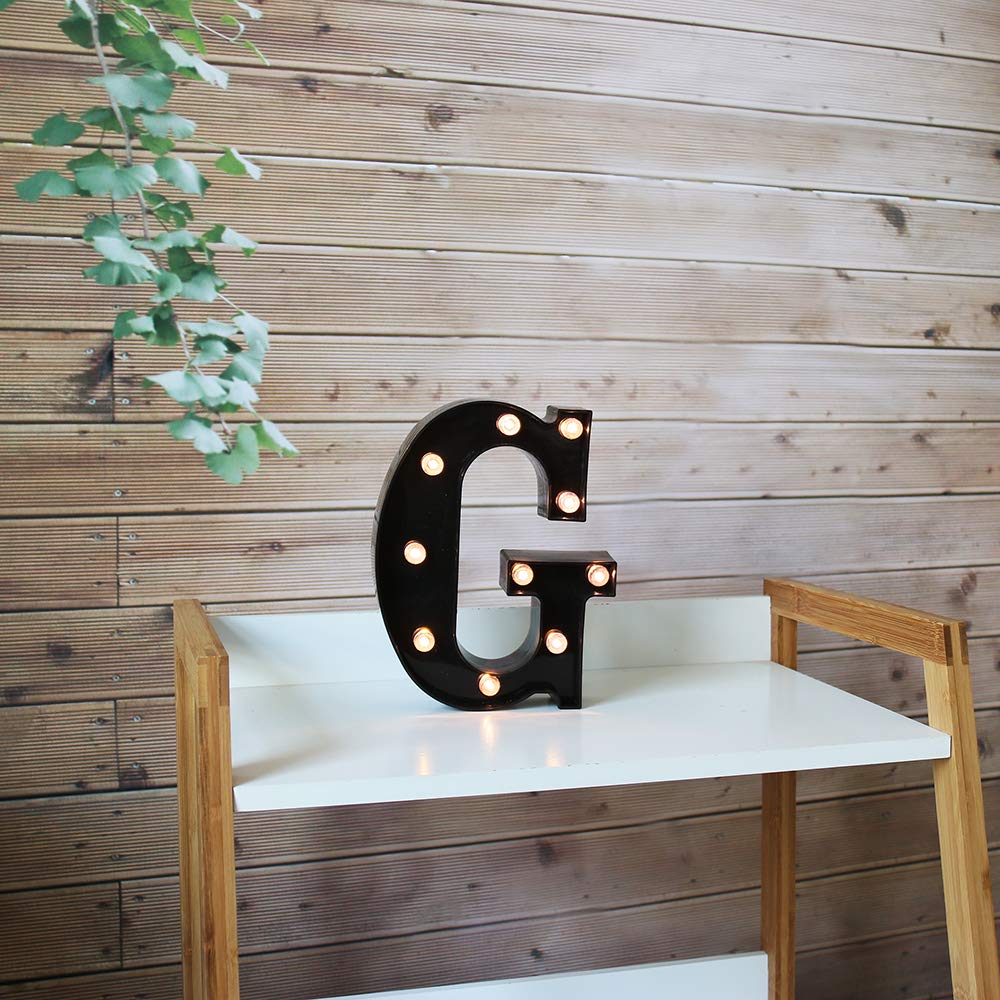 OYCBUZO Light Up Black Alphabet Marquee Letters Sign LED, Model MDLP-BL-32, Plastic Decoration for Home, Bar, Party, Wedding