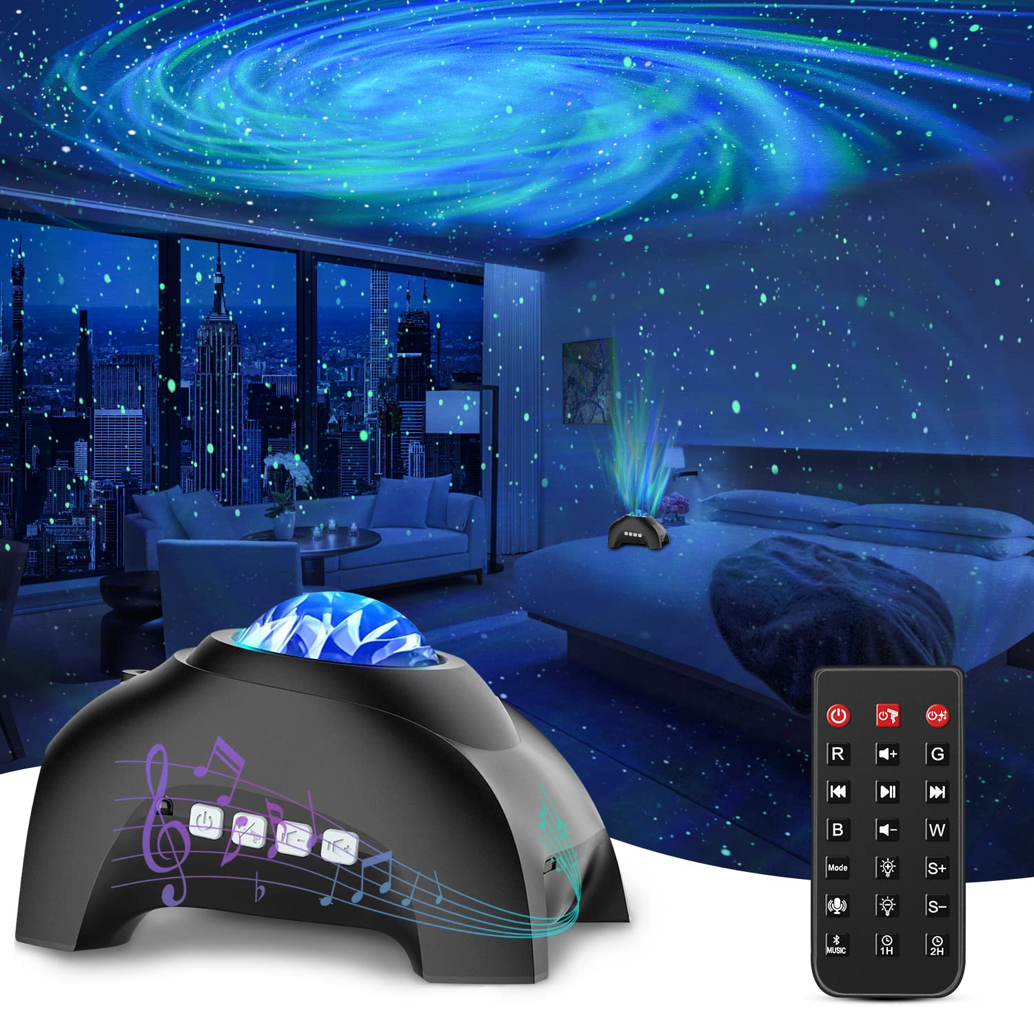 Galaxy Projector  Cimelr Star Projector Night Light With Bluetooth Speaker  White Noise Machine  Remote Control - Northern Lights Aurora Projector For Bedroom  Room Decor  Party  Gift For Kids mature-themeds