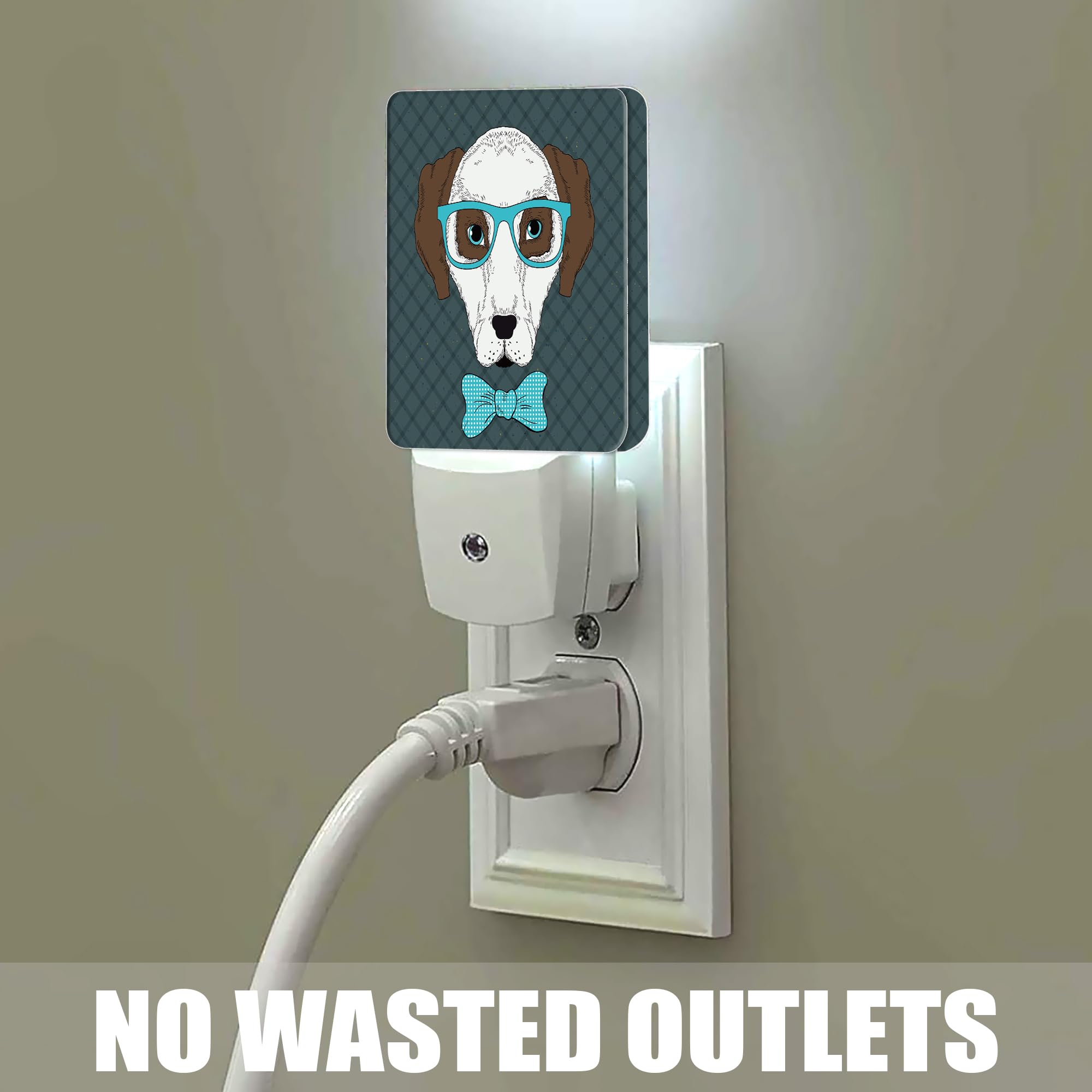 Jopowide Dog,Hipster Portrait Dog Night Light, Dusk To Dawn Smart Sensor Nightlight For Bedroom Bathroom Kitchen Hallway Stairs
