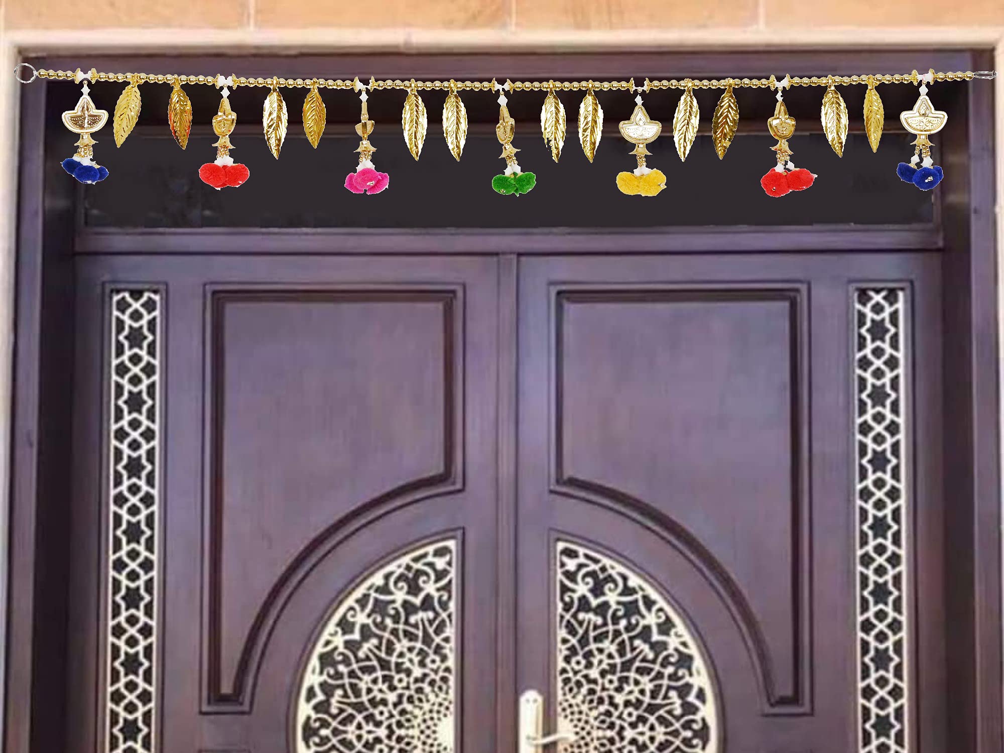 Bandhanwar Toran for Deepawali Navratri Home Decoration Bandarwal Toranam for Door Entrace Pooja Room Diya Design Toran Multicol