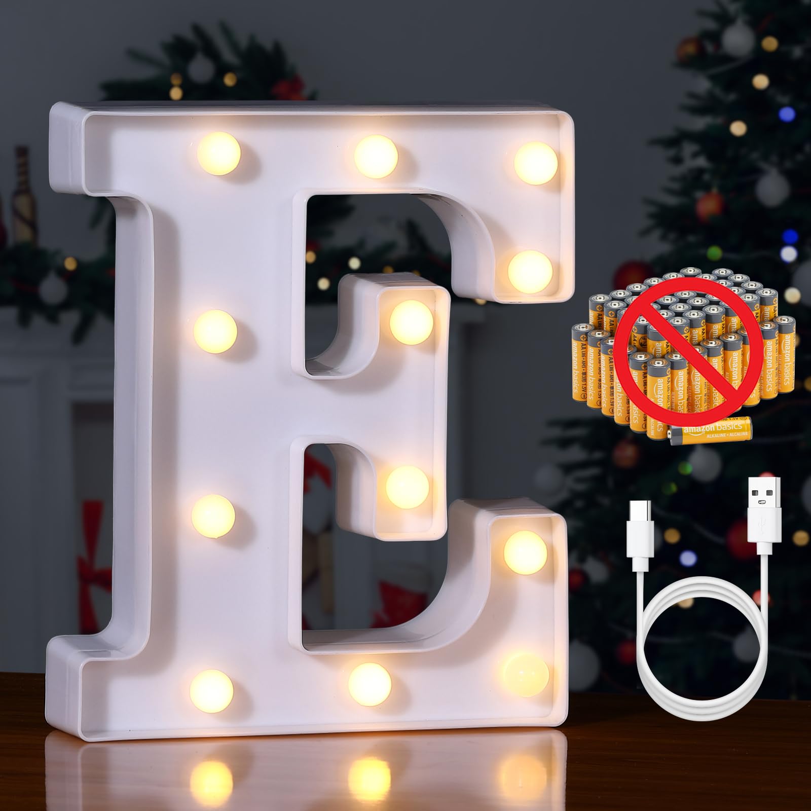 Foaky Rechargeable Led Letter Lights Sign Marquee Light Up Letters Sign For Night Light Wedding/Birthday Party Christmas Lamp Ho