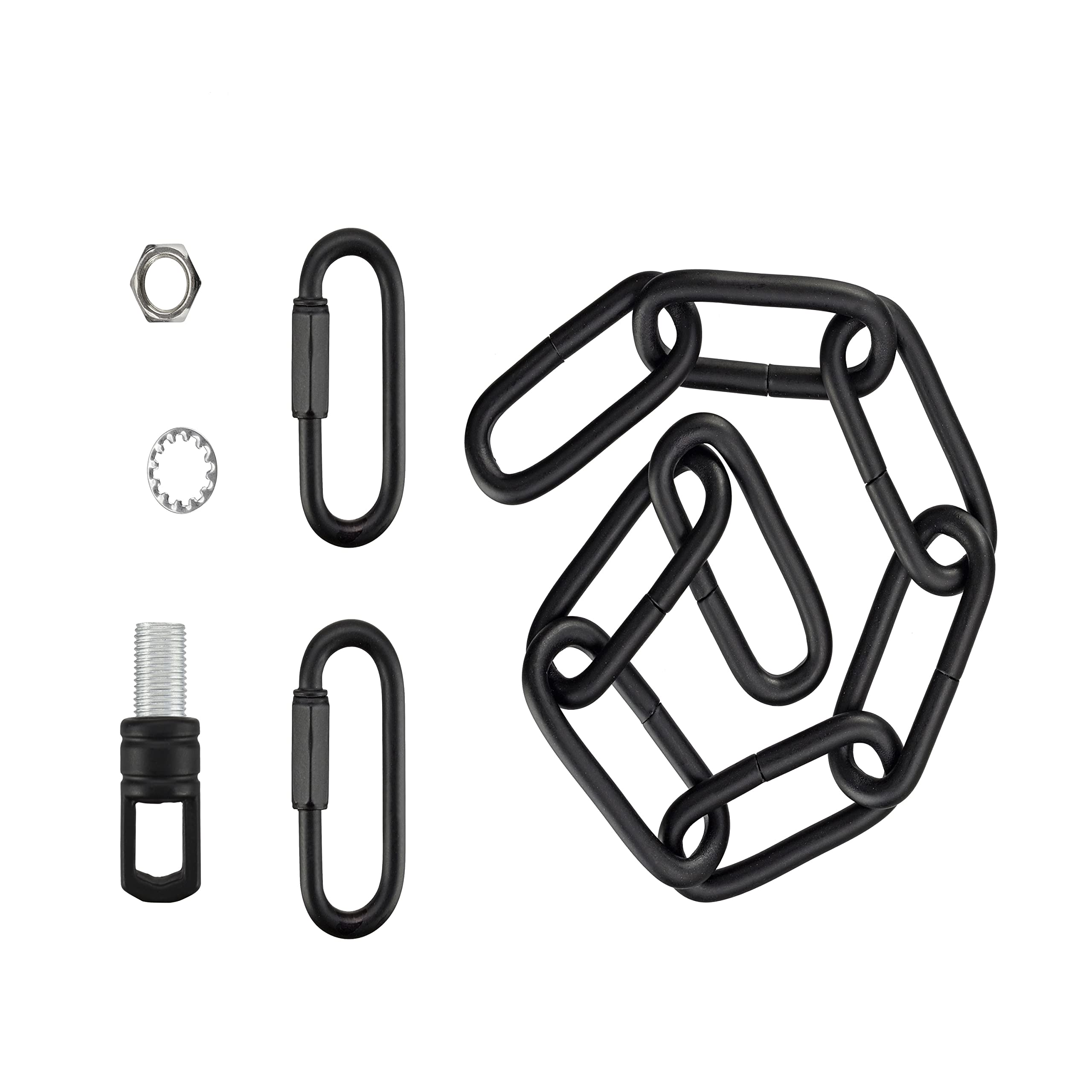 ASPEN CREATIVE 21119-91, Steel 1 Feet Heavy Duty Chain & Quick Link Connector for Hanging Up Maximum Weight 120 Pounds in Matte Black