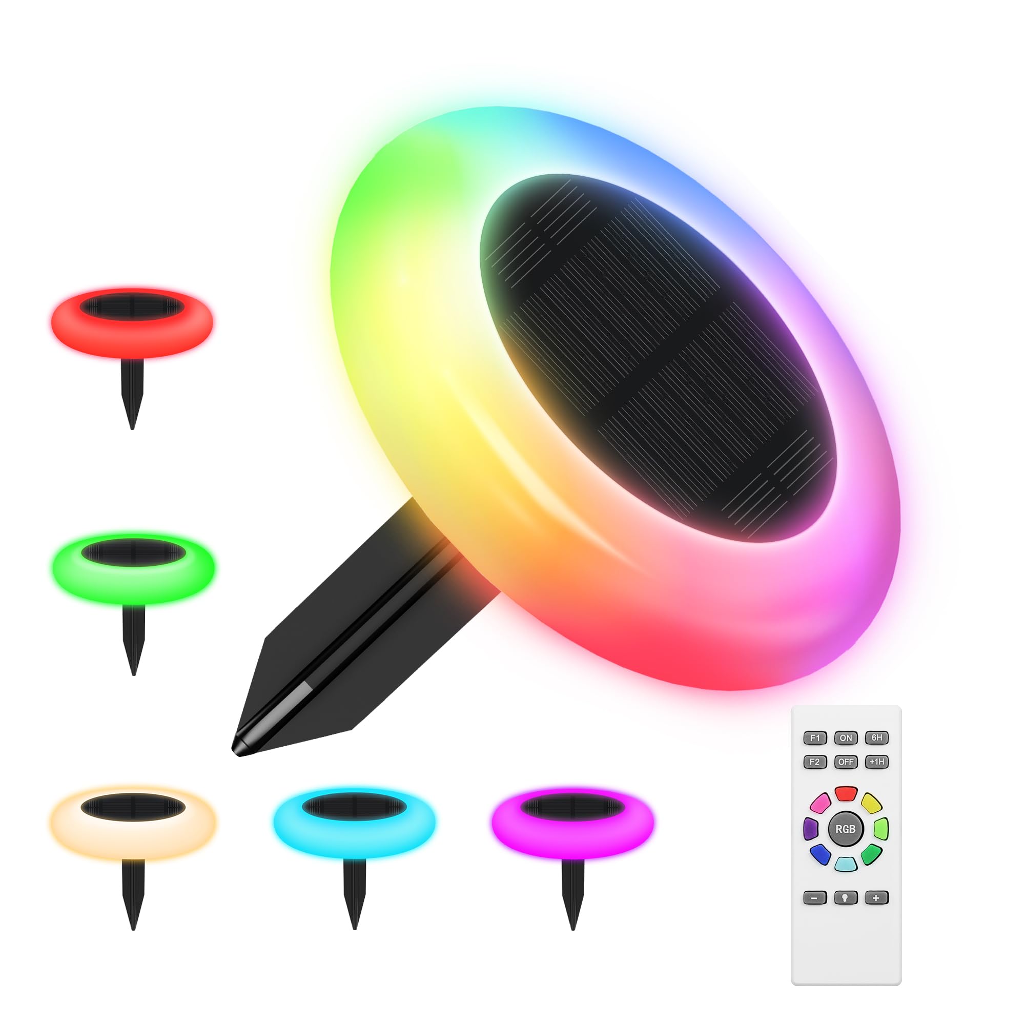 Intelamp Solar Garden Lights - Color Changing, 6 Pack, Colorful, Outdoor, Model 9c-6Pack, Made of Acrylonitrile Butadiene Styrene