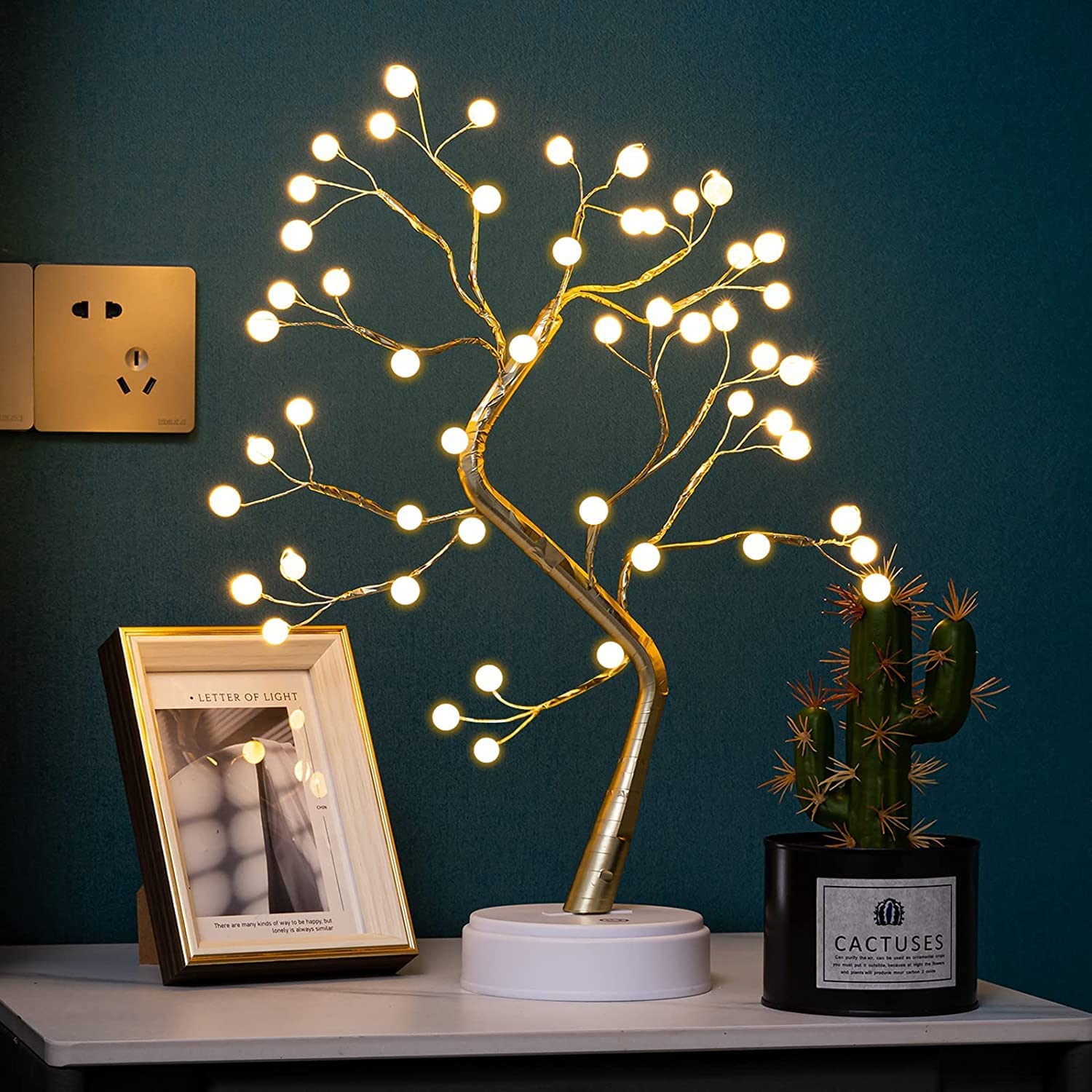 REFULGIX Bonsai Led Desk Tree Lamp, Desk Table Decor Fairy LED Lights for Home,Bedroom, Indoor,Wedding Party,Decoration Touch Sw