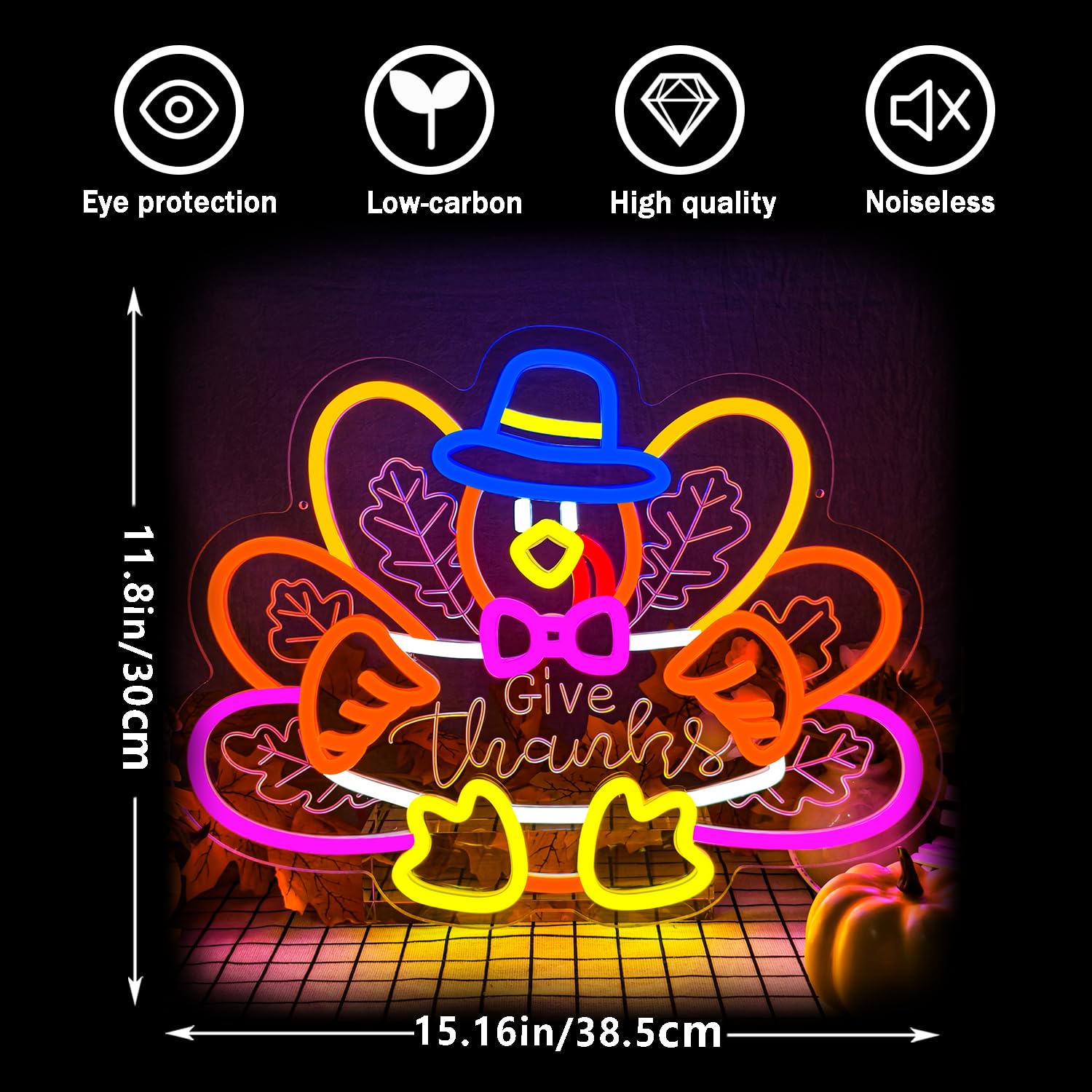 Turkey Neon Sign Thanksgiving Neon Sign Dimmable Thanksgiving Neon Light For Wall Decor Turkey Neon Light For Home Party Holiday Gift