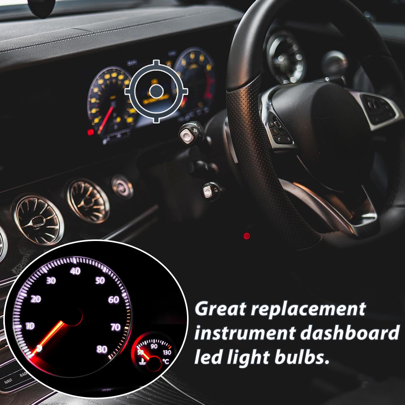 Frienda T10 194 168 LED Dash Light Bulbs, 40 Pcs Twist Lock Socket, White Instrument Cluster Lighting