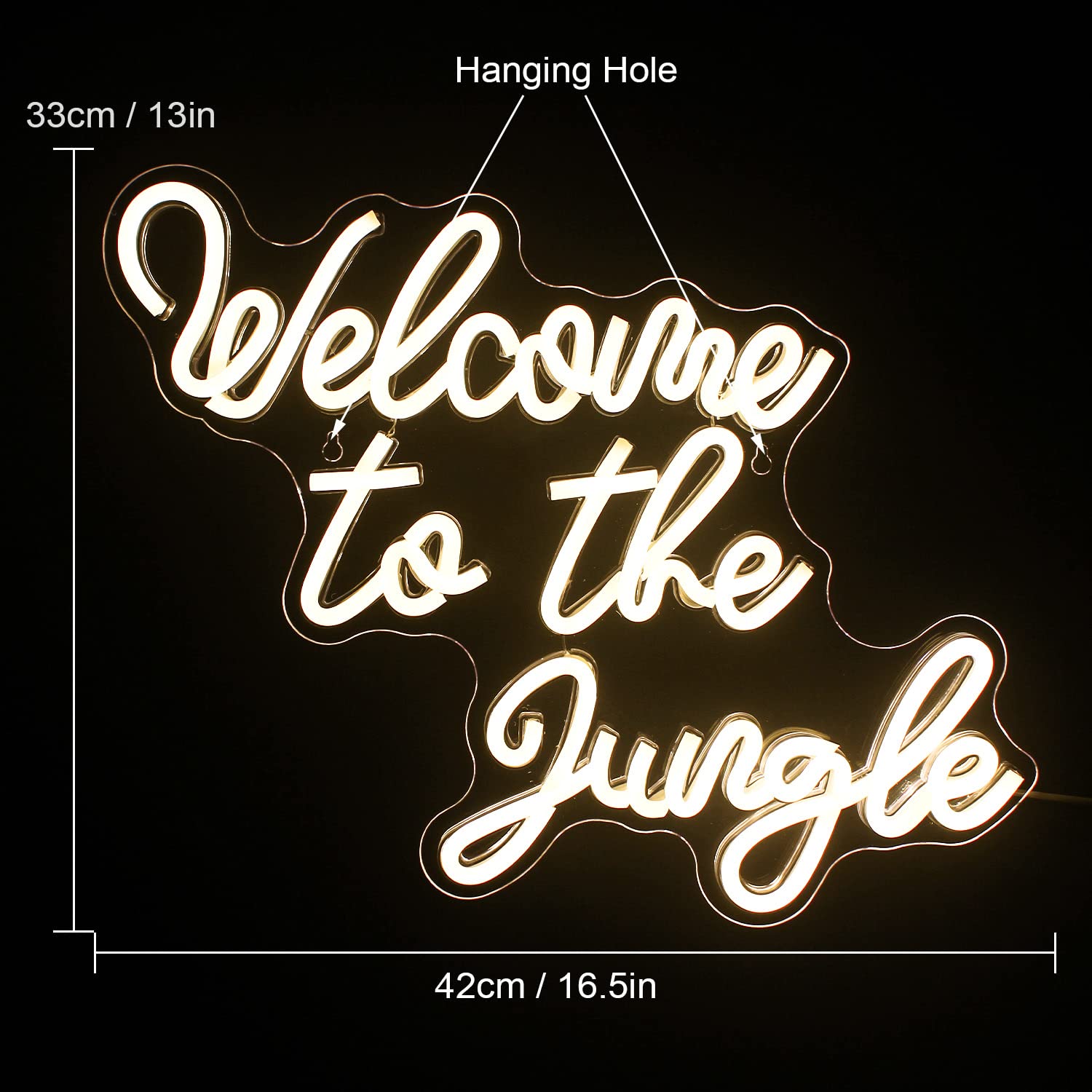 FAXFSIGN Neon Sign Warm White LED Light for Wall Decor, 16.54inx12.99in, Acrylic, Colorful-A Jungle, Perfect for Bedroom, Nursery, Garden