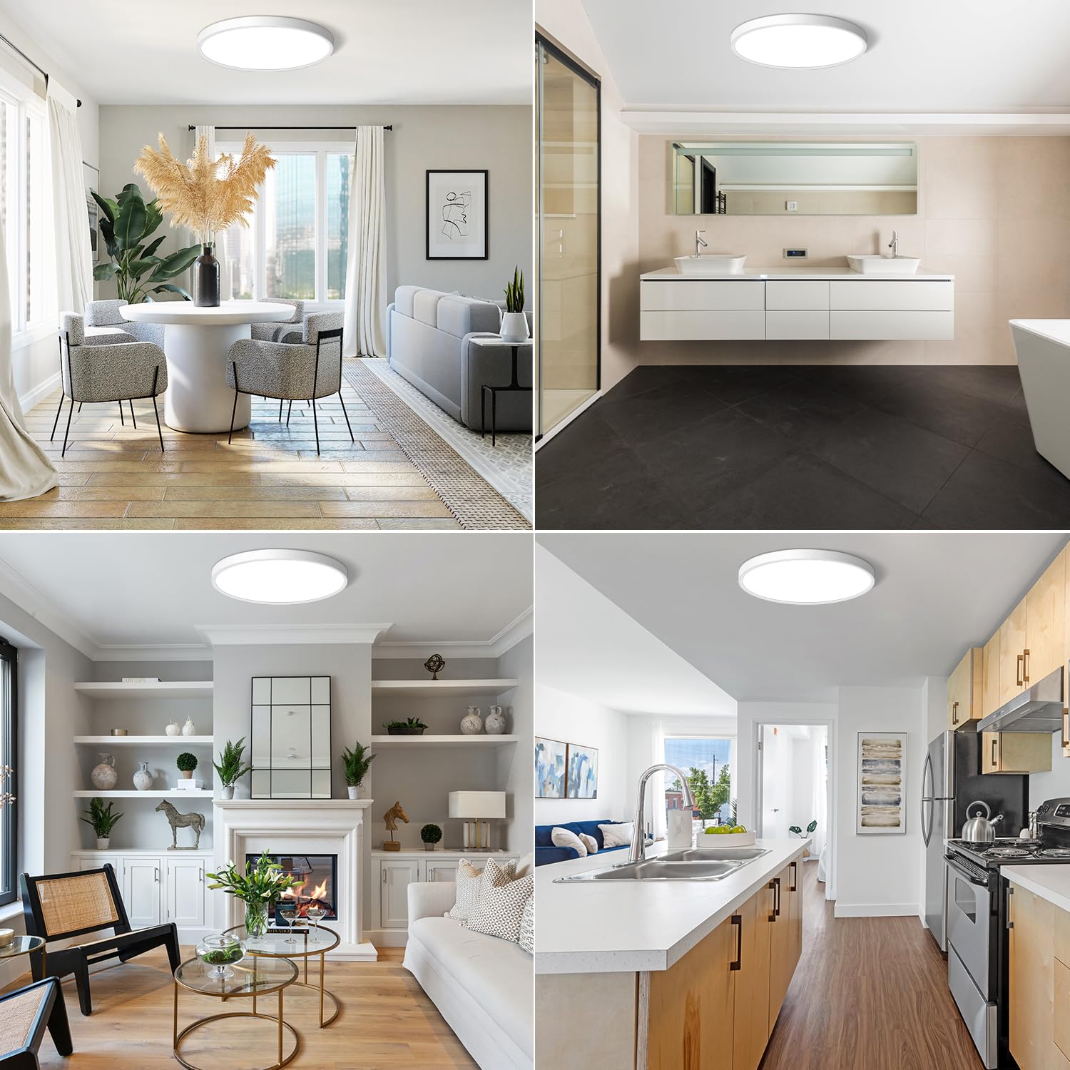 Charyjod Led Flush Mount Ceiling Light Fixture 12Inch, 24W Flat Light,5000K Ultra Thin Surface Panel Low Profile For Bedroom Kit