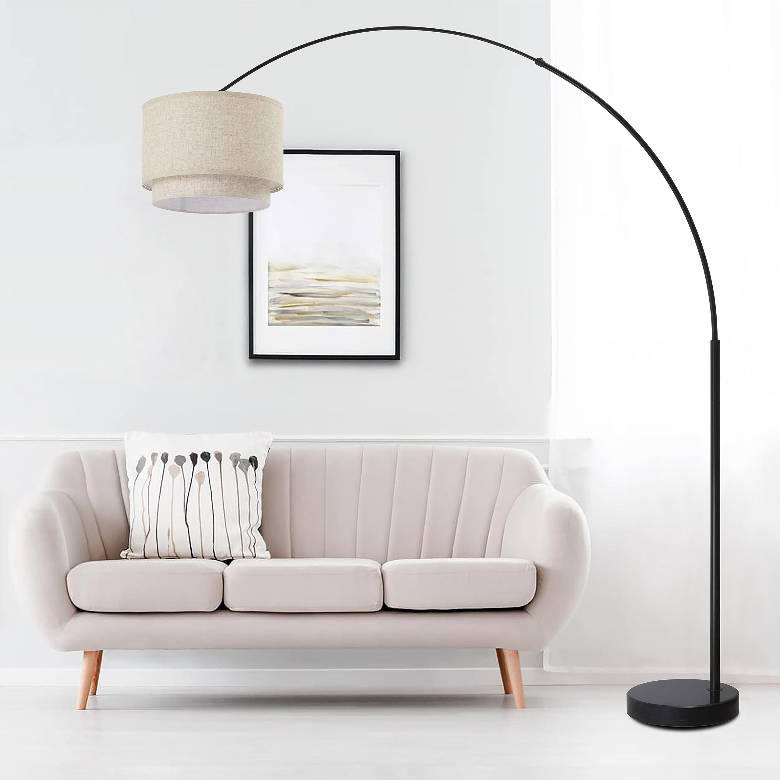 Major-Q Arc Floor Lamp Modern 81'' Tall Standing Lamps for Living Room - Stand Up Arching Lamp (6938DS-BEIGE)
