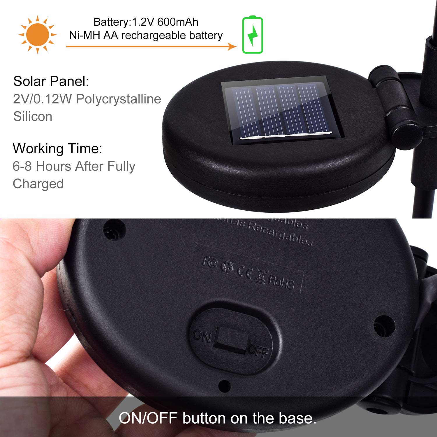 Doingart Solar Garden Lights - 2 Pack Butterfly Stake Lights With Copper String, Multicolor