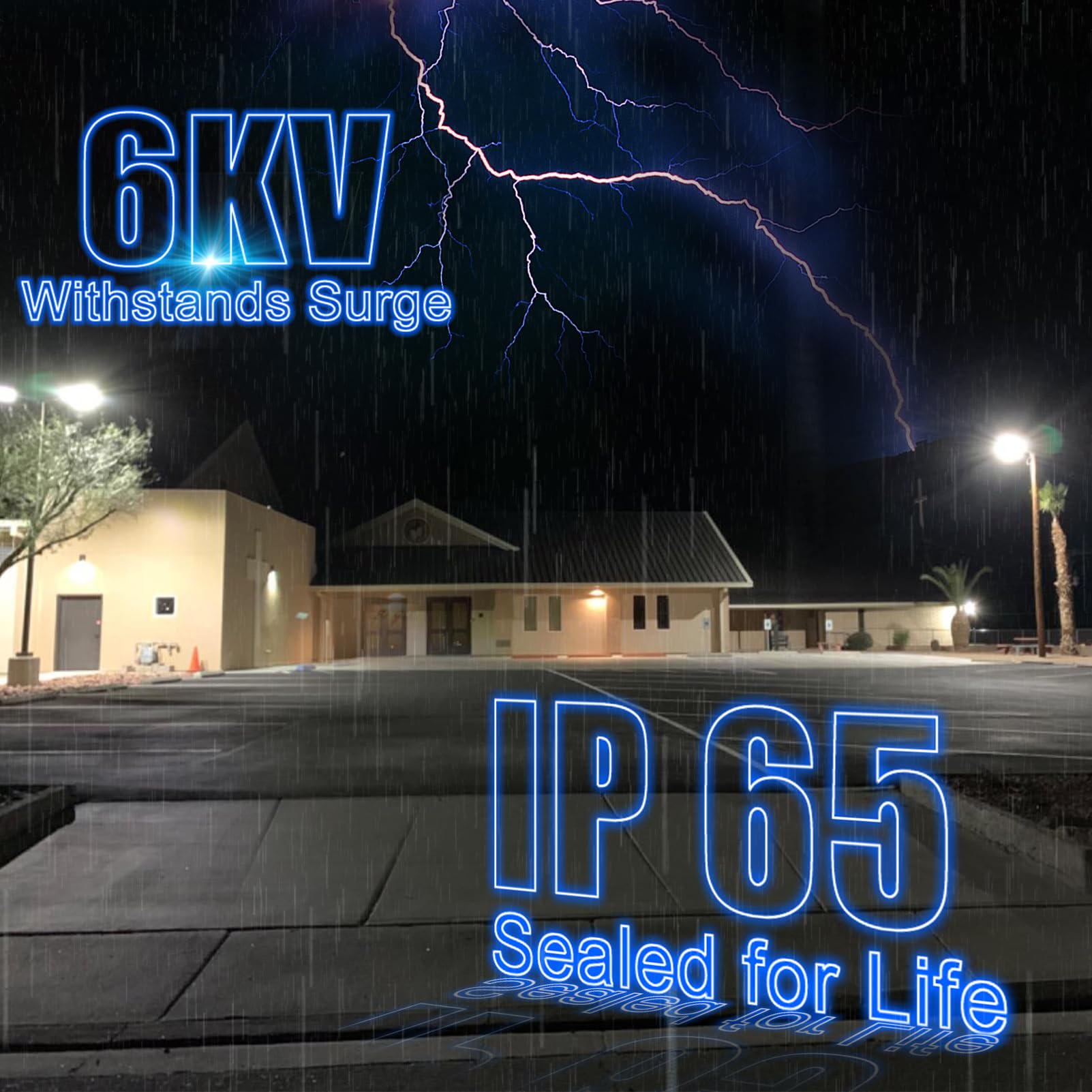 320W(350X1W) Led Parking Lot Lighting 48000Lm (150Lm/W) Led Parking Lot Lights Commercial With Smart Photocell Etl 5000K Pole Light Outdoor Slipfitter Mount- 4Pack 7Yrs Warranty