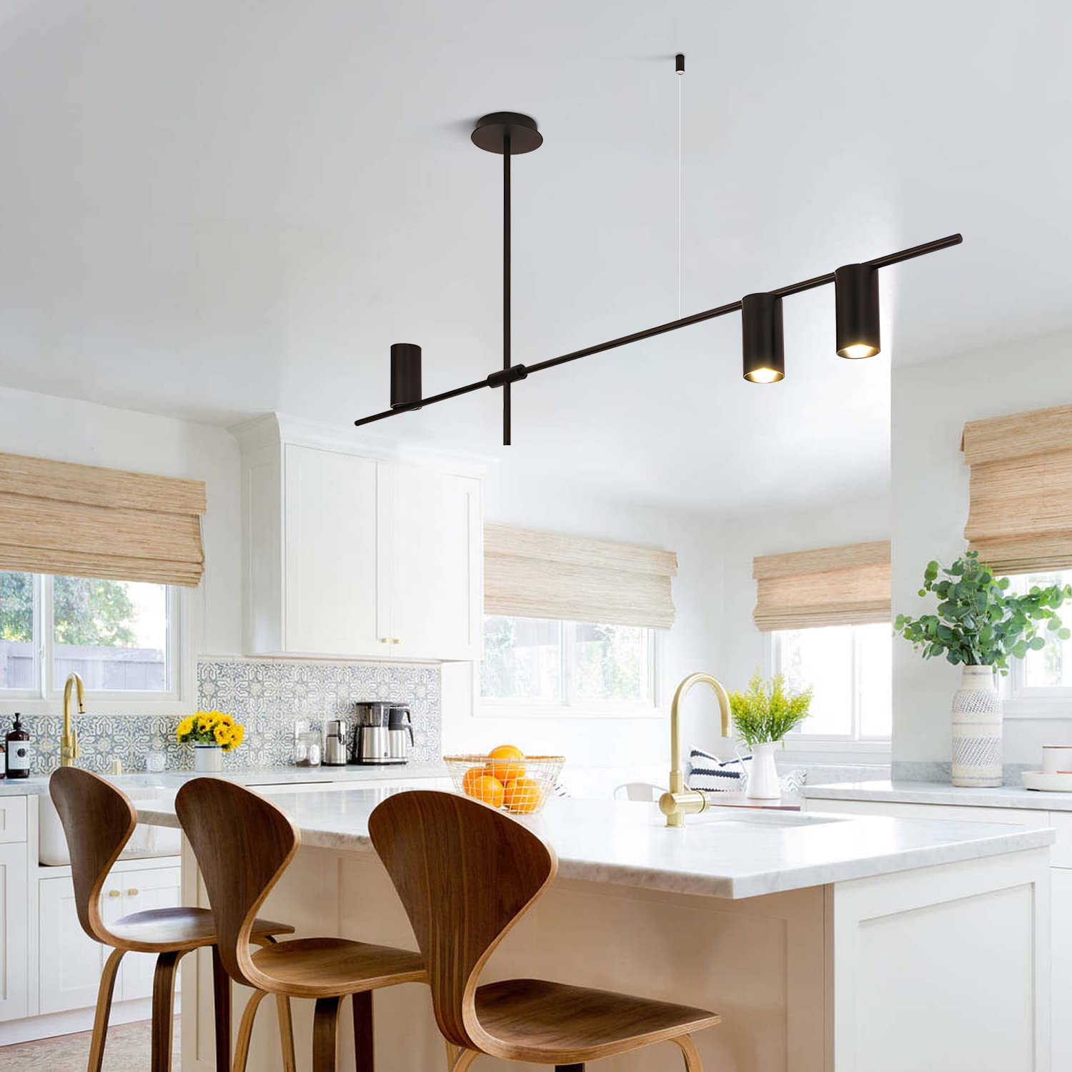 Bokt Matte Black 4 Light Led Track Lighting Adjustable 4 Way Ceiling Mount Linear Spotlights Mid Century Industrial Kitchen Focus Track Lighting Modern Geometric Chandelier Pendant Lamp