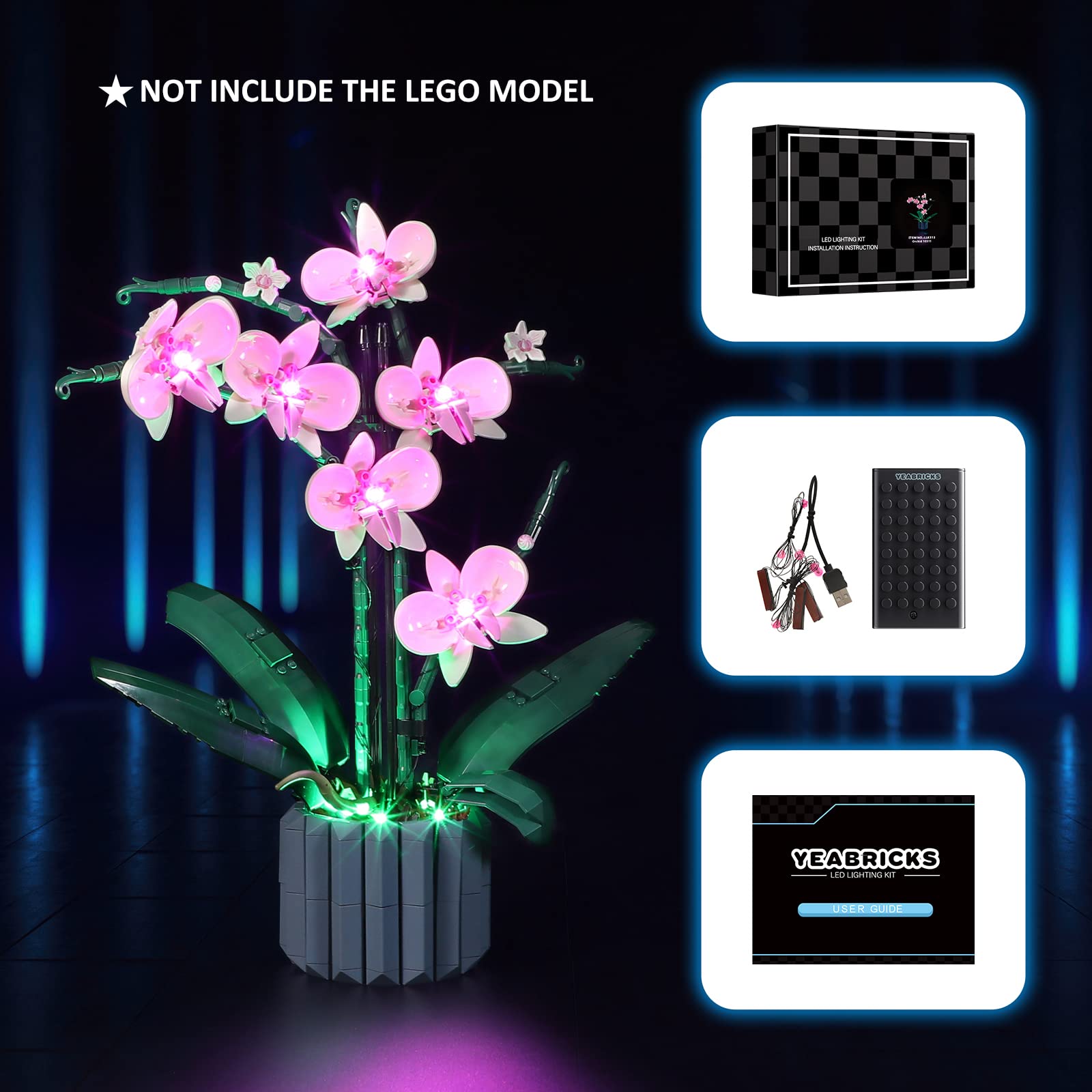 Yeabricks Led Light Kit For Lego - Creator Orchid Building Blocks Model, Led Light Set Compatible With 10311(Lego Set Not Includ