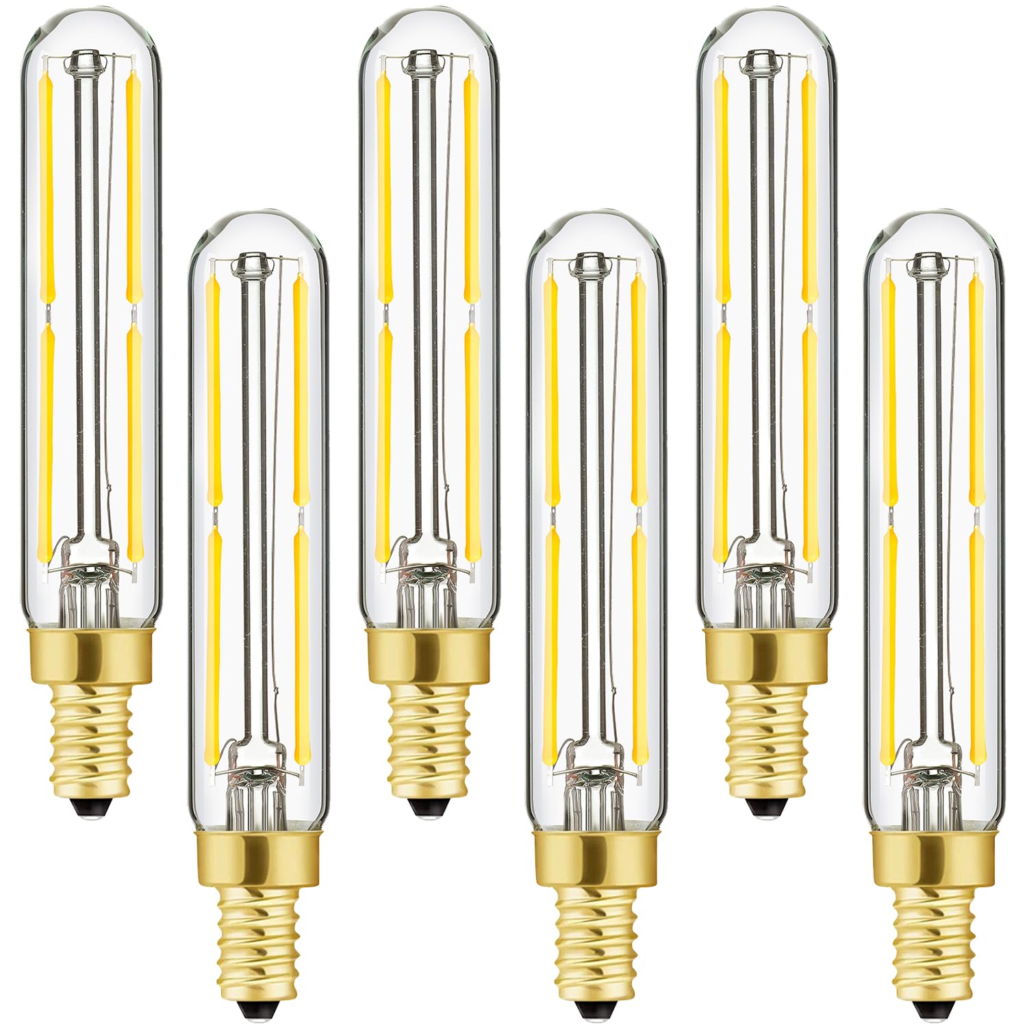 Leools E12 LED Bulb Dimmable 4W 3000K Soft White Glass 6-Pack for Chandeliers and Ceiling Fans