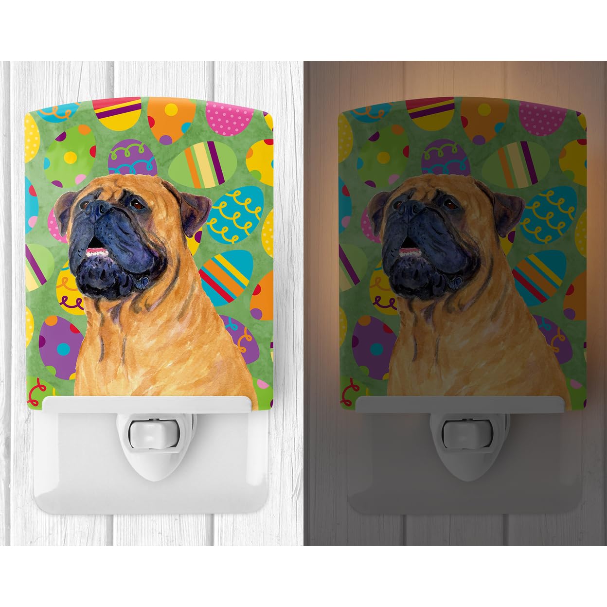 Carolines Treasures Ceramic Night Light, Mastiff Design, UL-Certified, 6x4x3in, Multicolor, Model SS4865CNL
