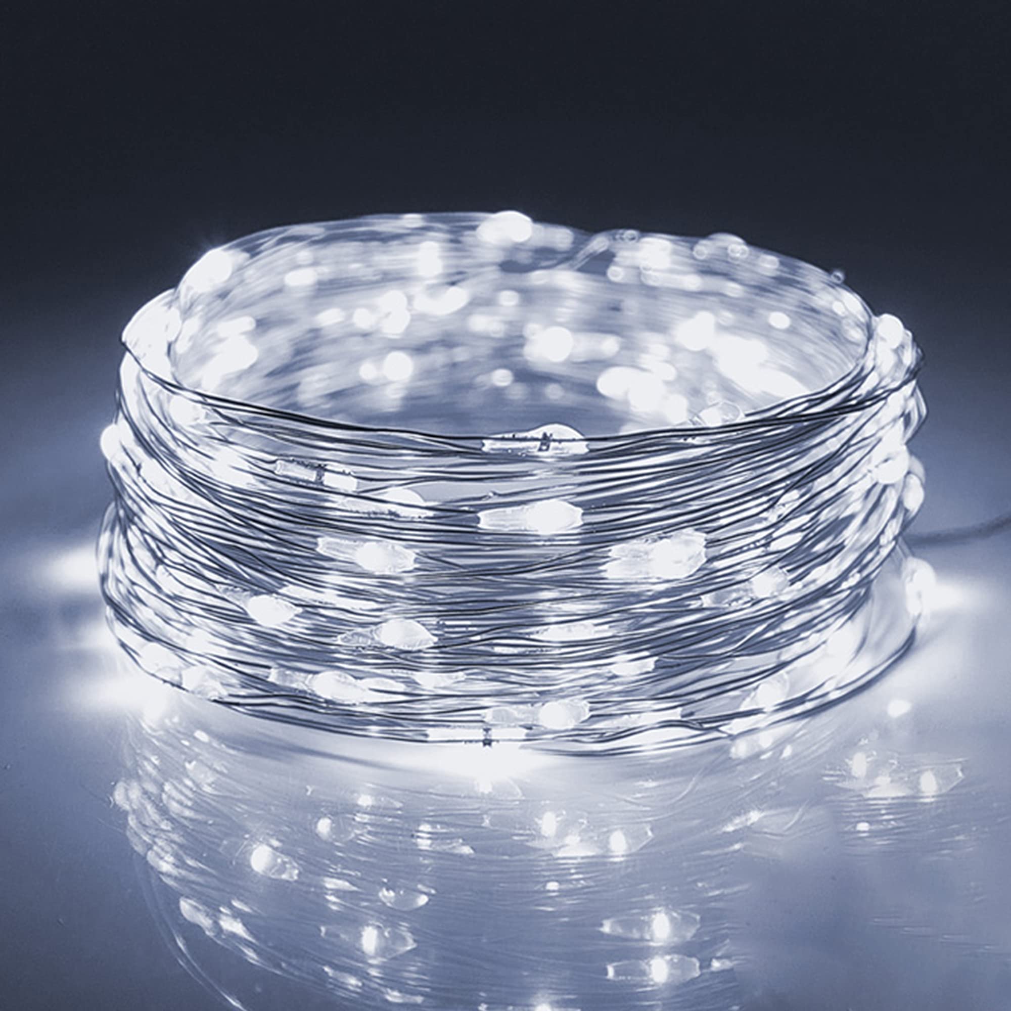 WATERGLIDE 24 Pack Fairy Lights Battery Operated (Included), 7 ft 20 LED Mini String Lights, Waterproof Silver Wire Firefly Star