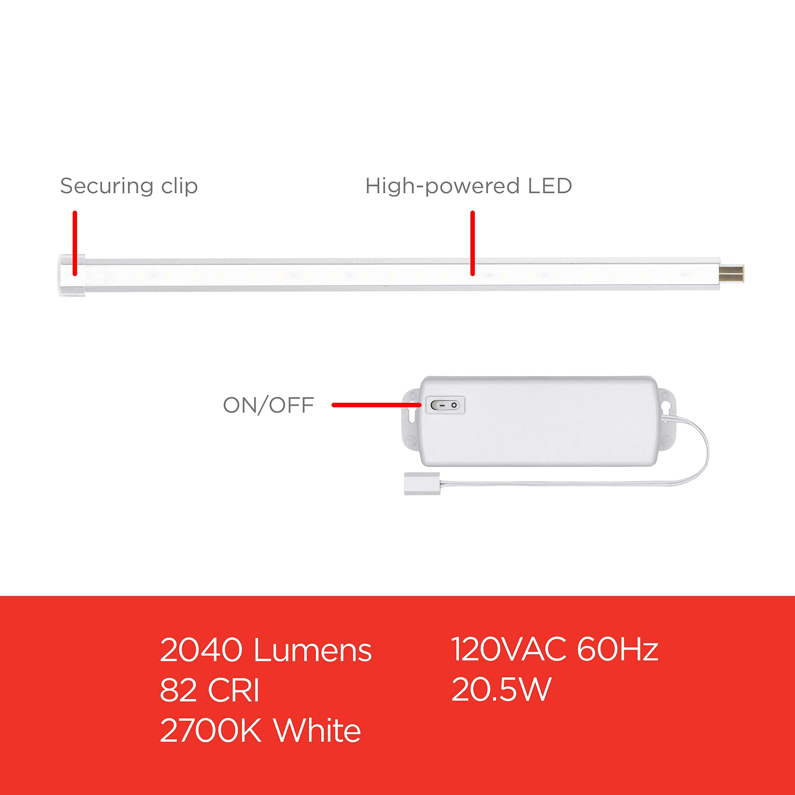 Ultrapro 10In. Linkable Led Bright Strips, 3 Pack, 825 Lumens, 2700K Warm White Light, Low Voltage, Under Cabinet Lighting, Stri