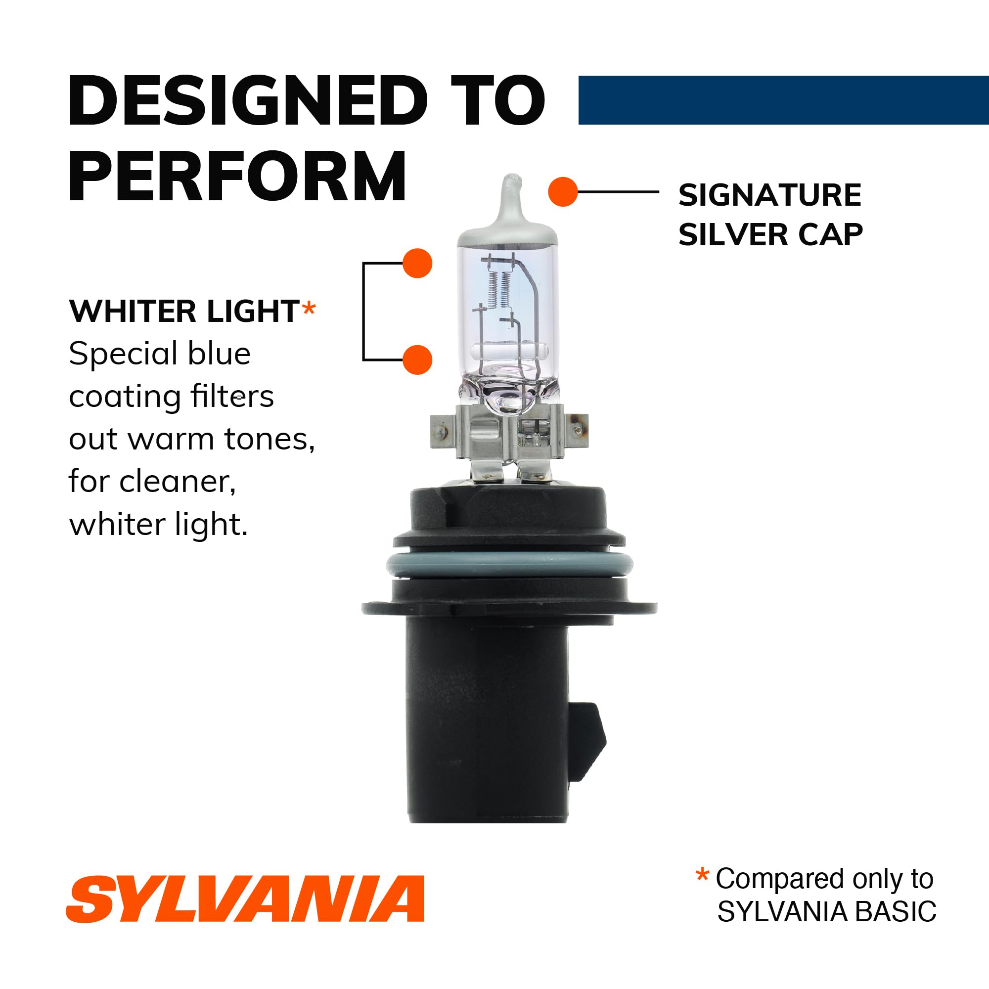 SYLVANIA 9007 SilverStar High Performance Halogen Headlight Bulb - Brighter Downroad Light, High/Low Beam & Fog Replacement (2 Bulbs)